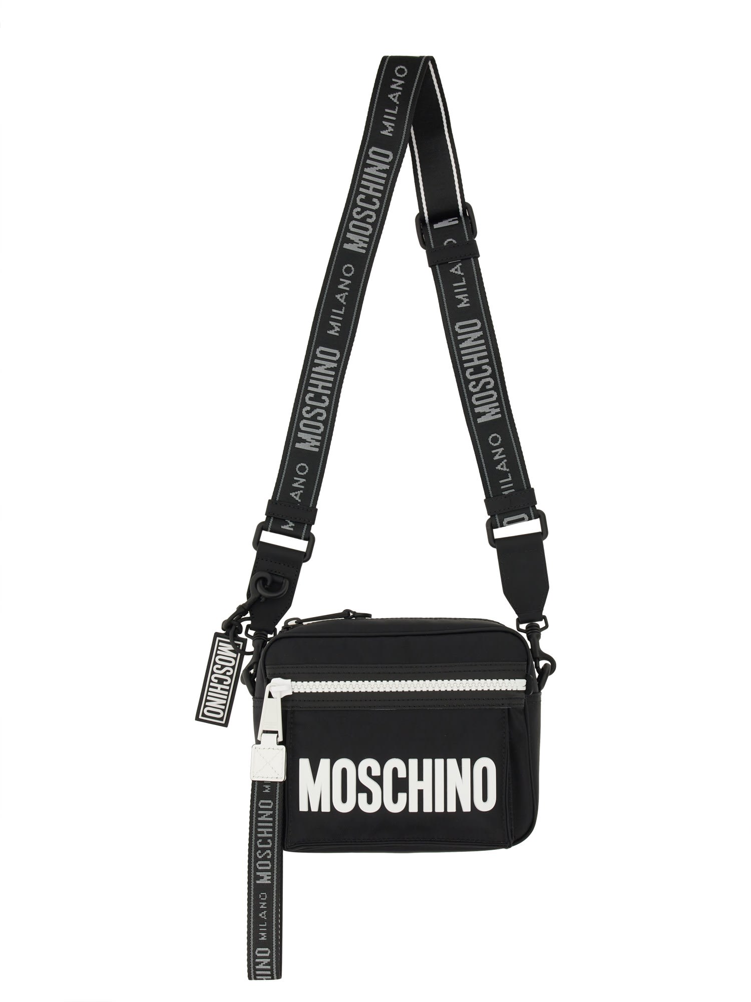 Moschino Shoulder Bag With Logo In Nero