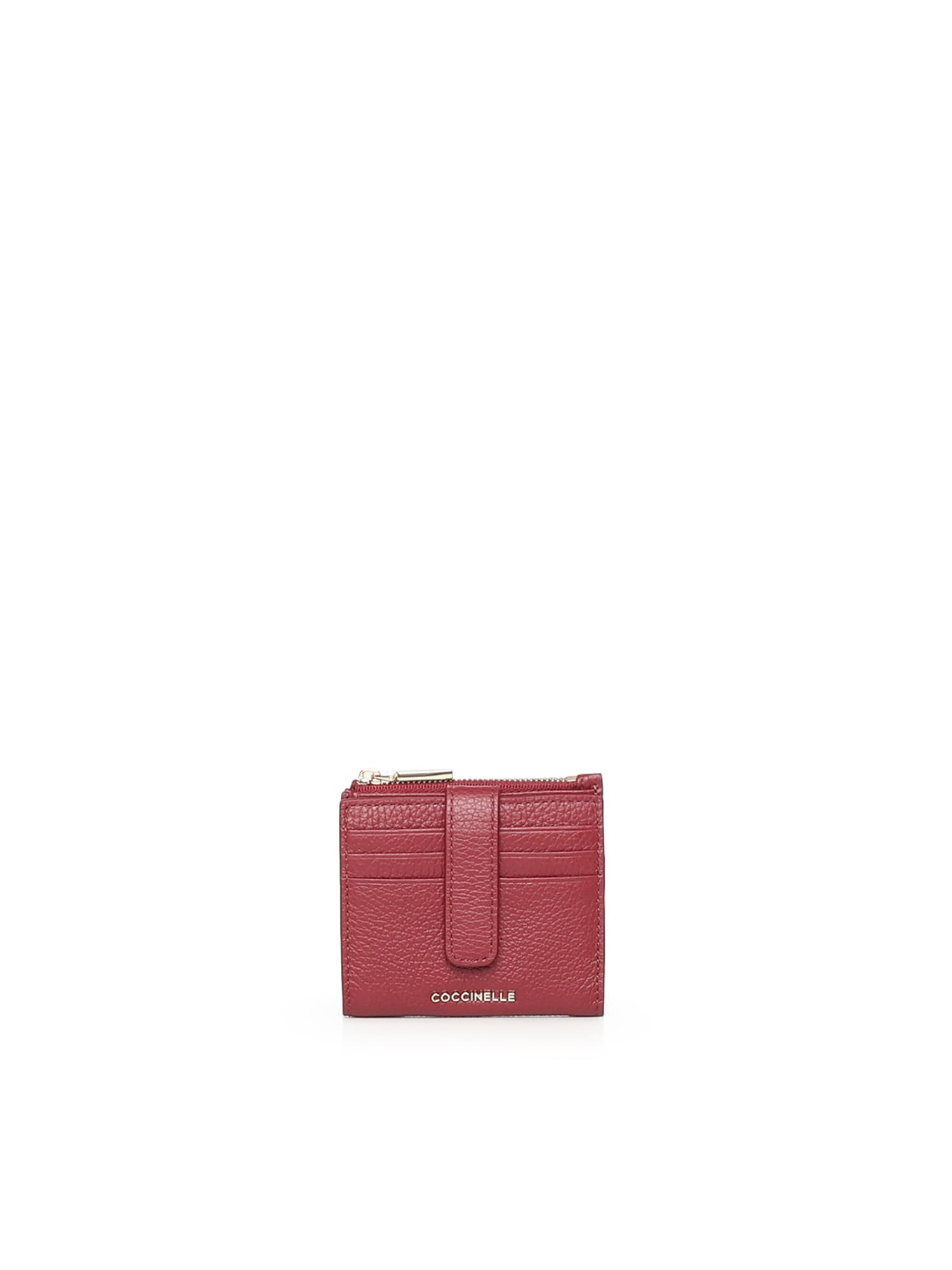 Coccinelle Metallic Soft Mini Wallet In Pink
