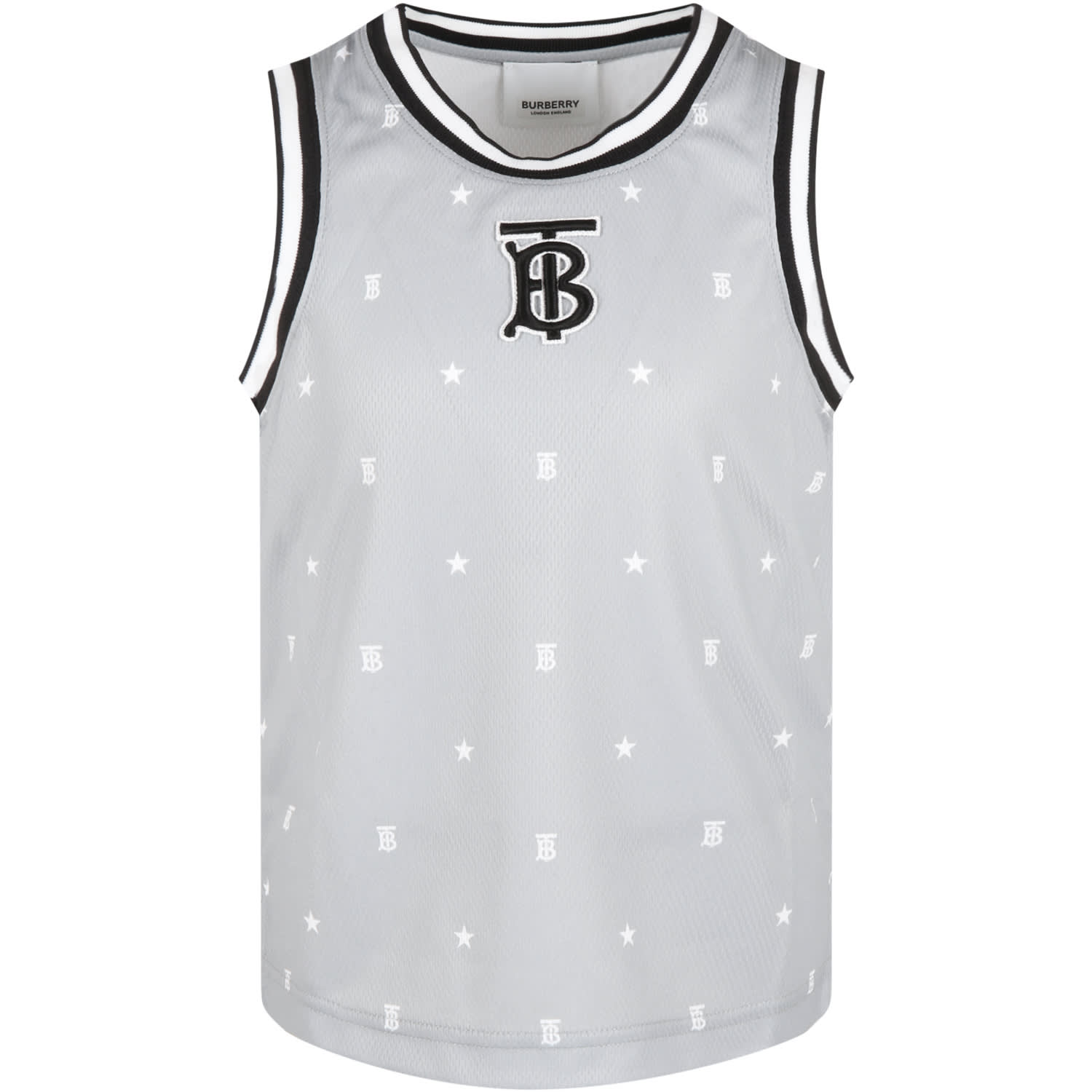 Burberry Grey Tank Top For Kids With Logos