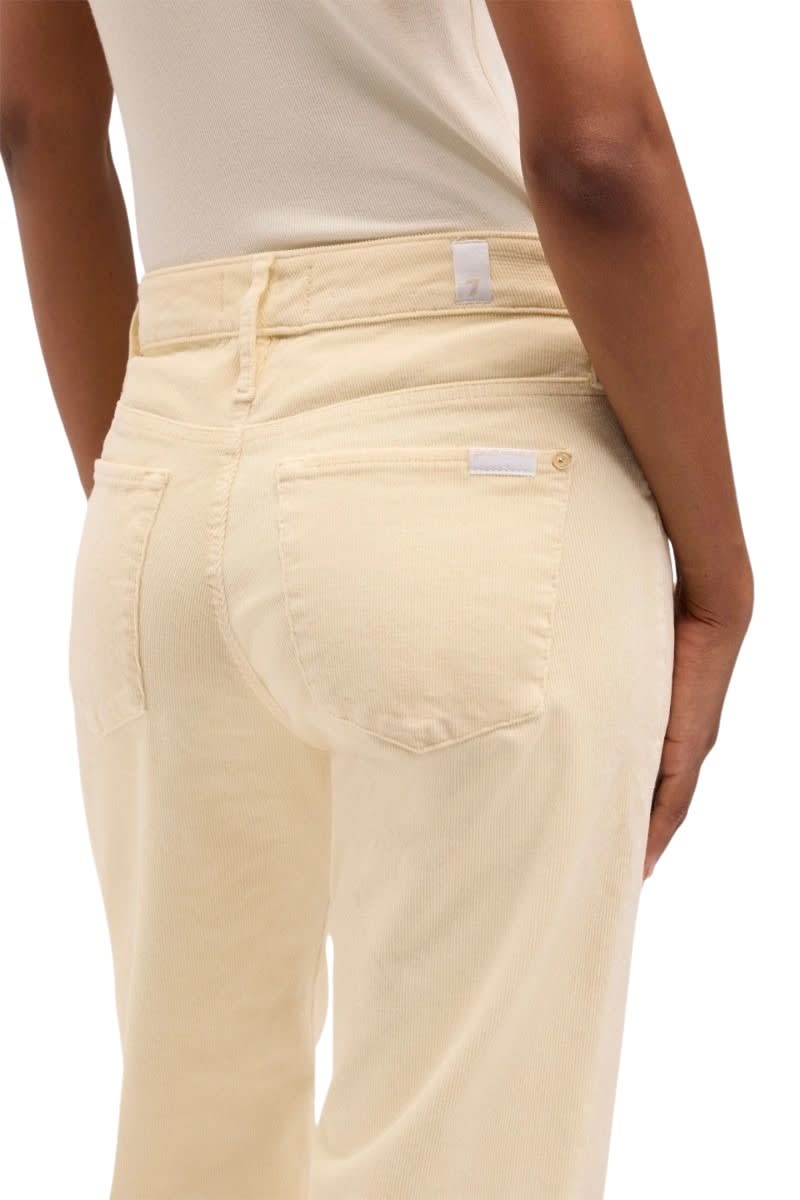 7 For All Mankind Calie Straight Corduroy Eggshell In Nude
