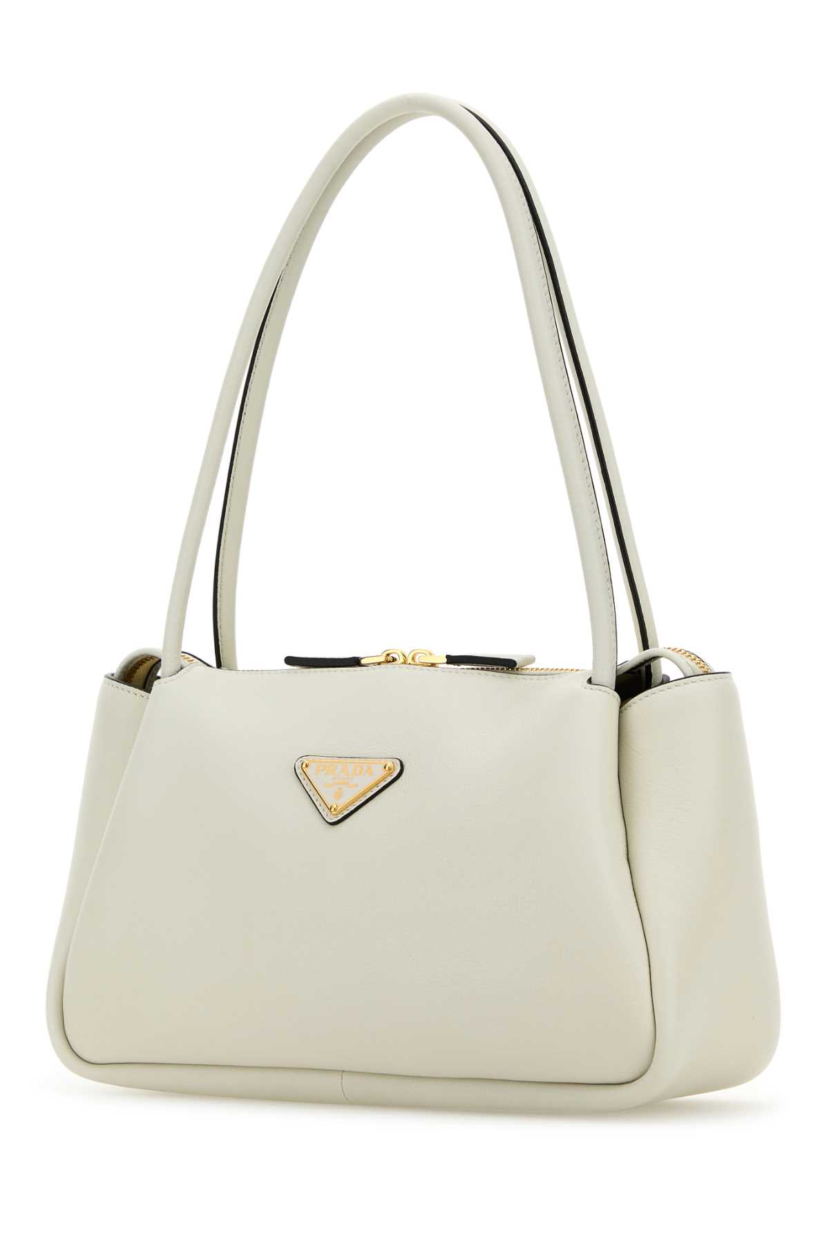 Shop Prada White Leather Medium Handbag In Biancon