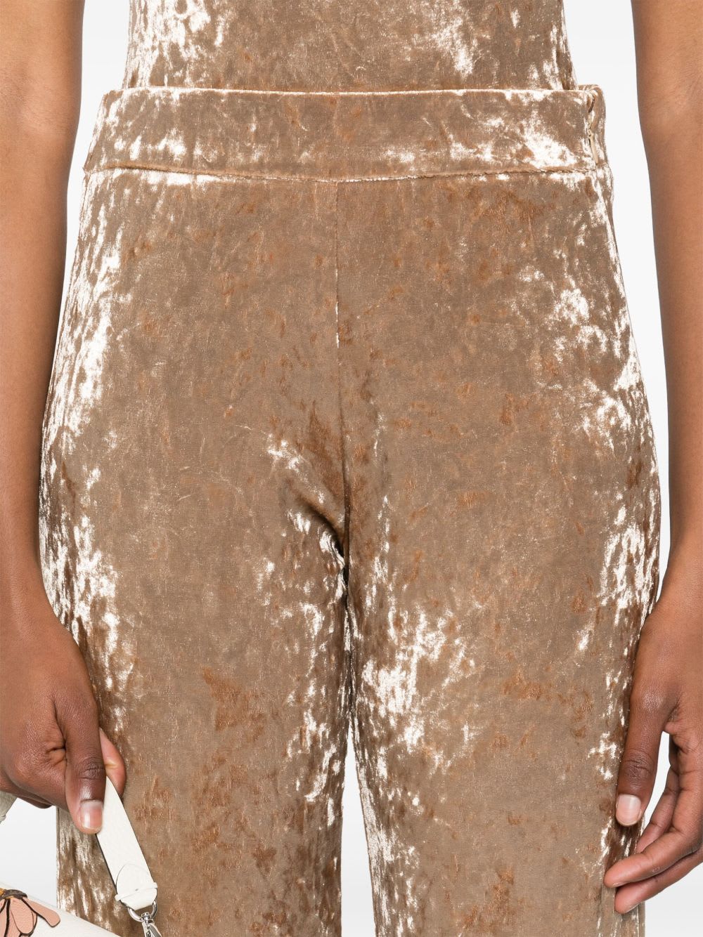 Forte Forte Velvet High-waisted Trousers In Neutral