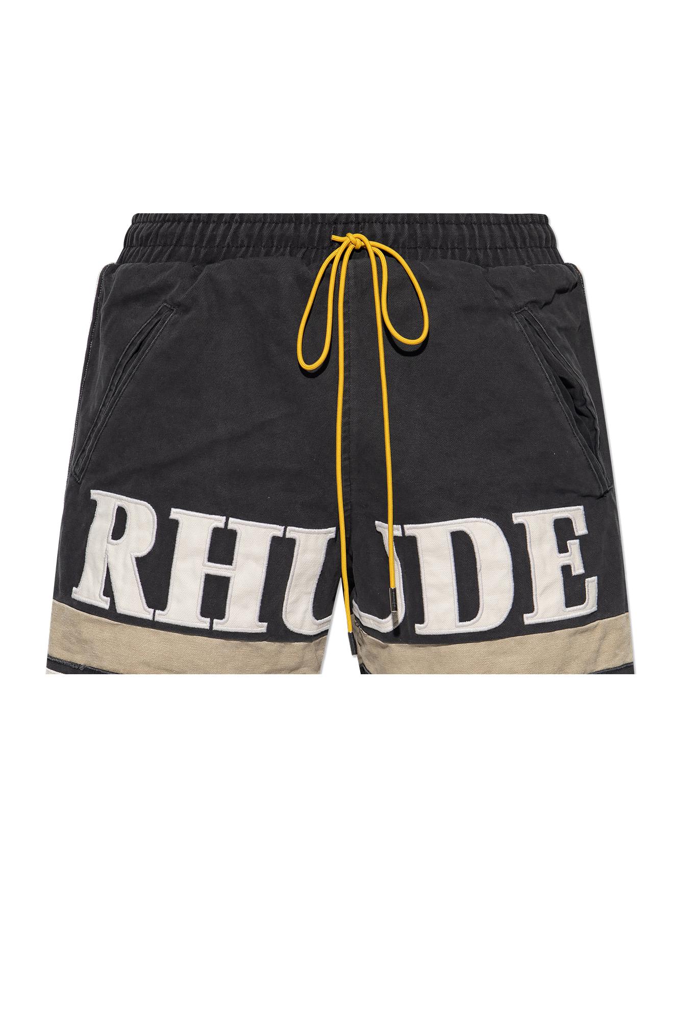 Shop Rhude Shorts With Logo In Black
