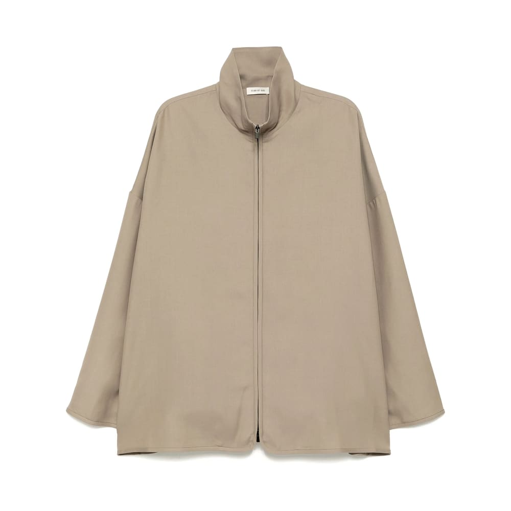 Fear Of God Virgin Wool-blend High-neck Jacket In Neutral