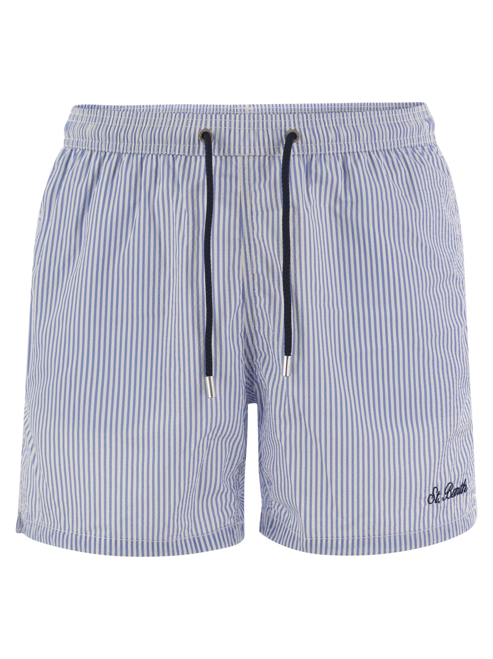 Shop Mc2 Saint Barth Patmos - Striped Beach Shorts