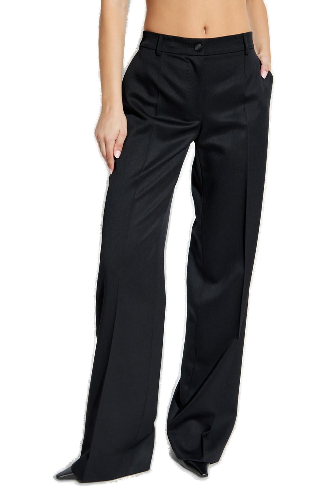 Shop Dolce & Gabbana Pressed Crease Pants In Black