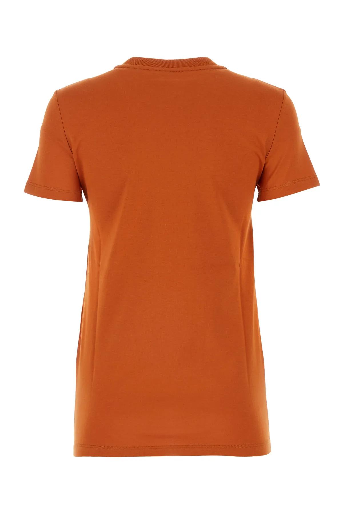 Shop Max Mara Dark Orange Cotton Taverna T-shirt In Brown