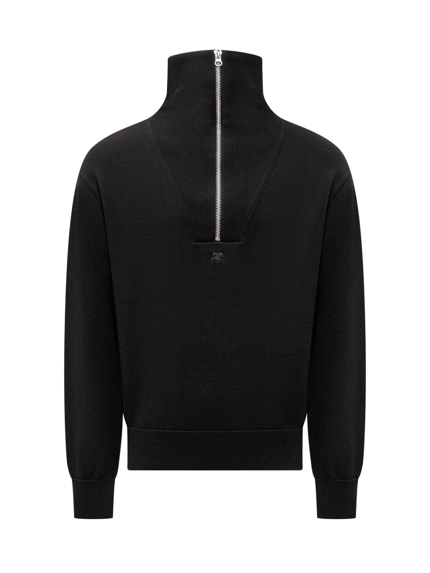 Shop Courrèges Sweater With Logo In Black