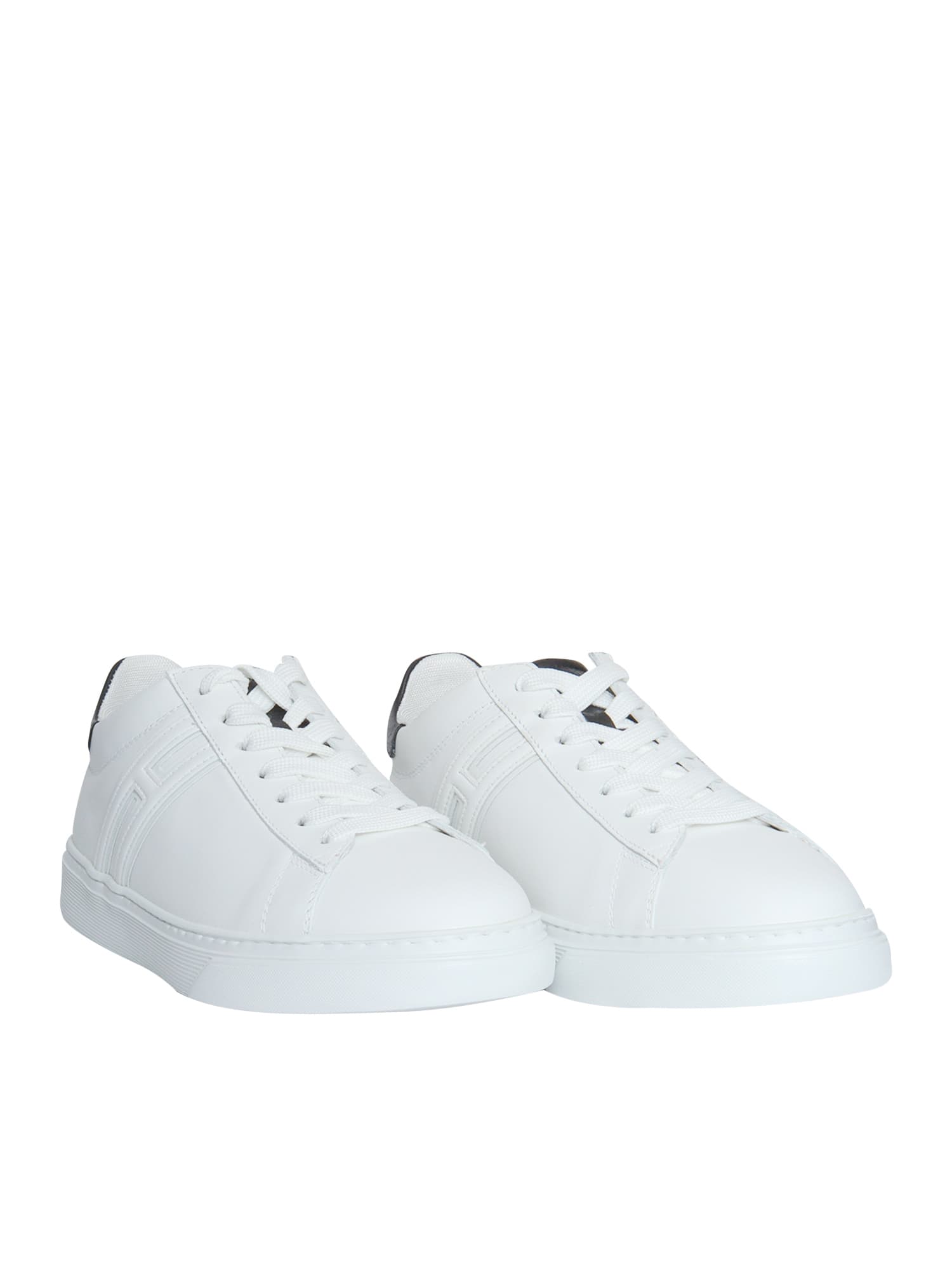 Shop Hogan White Canaletto Sneakers