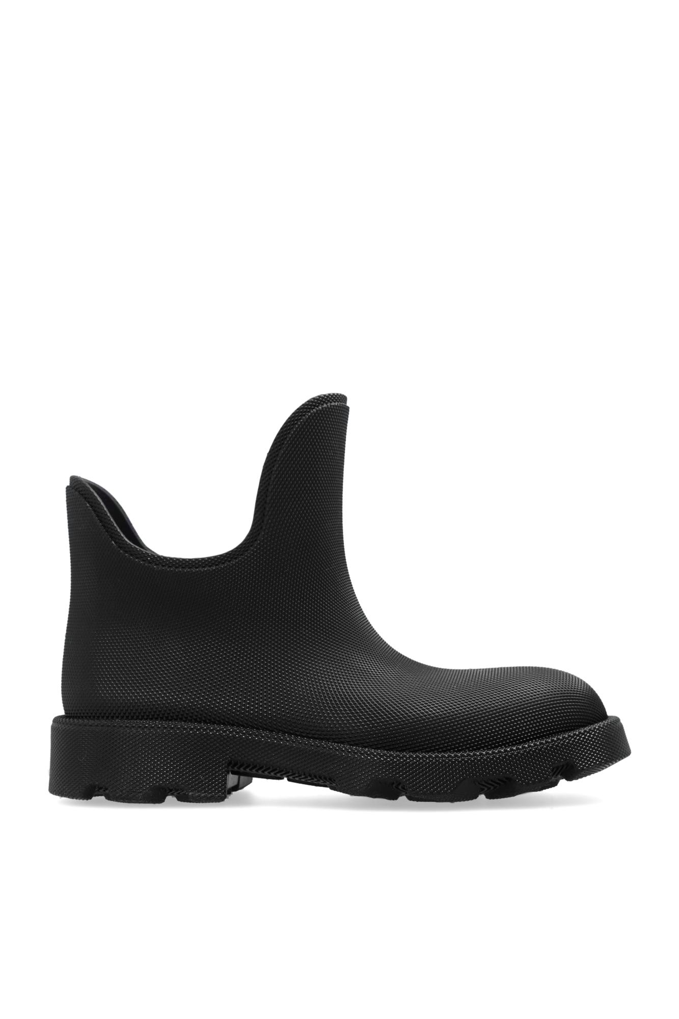 Burberry Marsh Short Rain Boots In Black