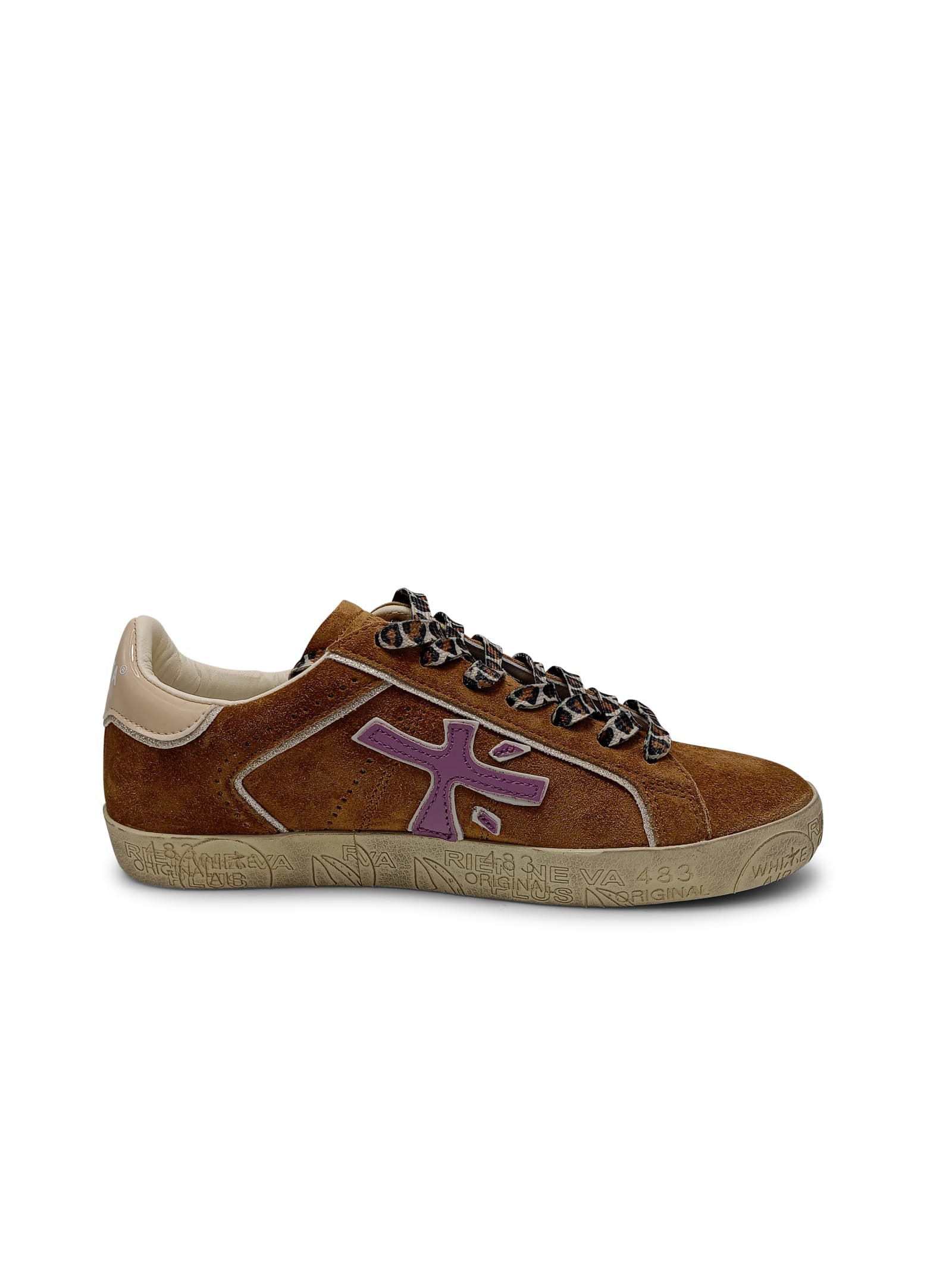 Shop Premiata Steven D Lace-up Leather Sneakers