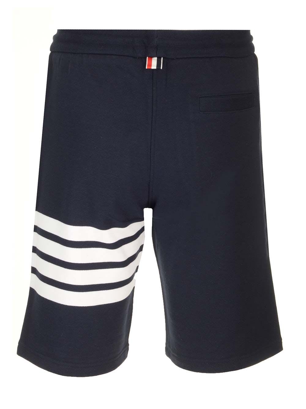 Shop Thom Browne Classic Loopback Shorts In Blue