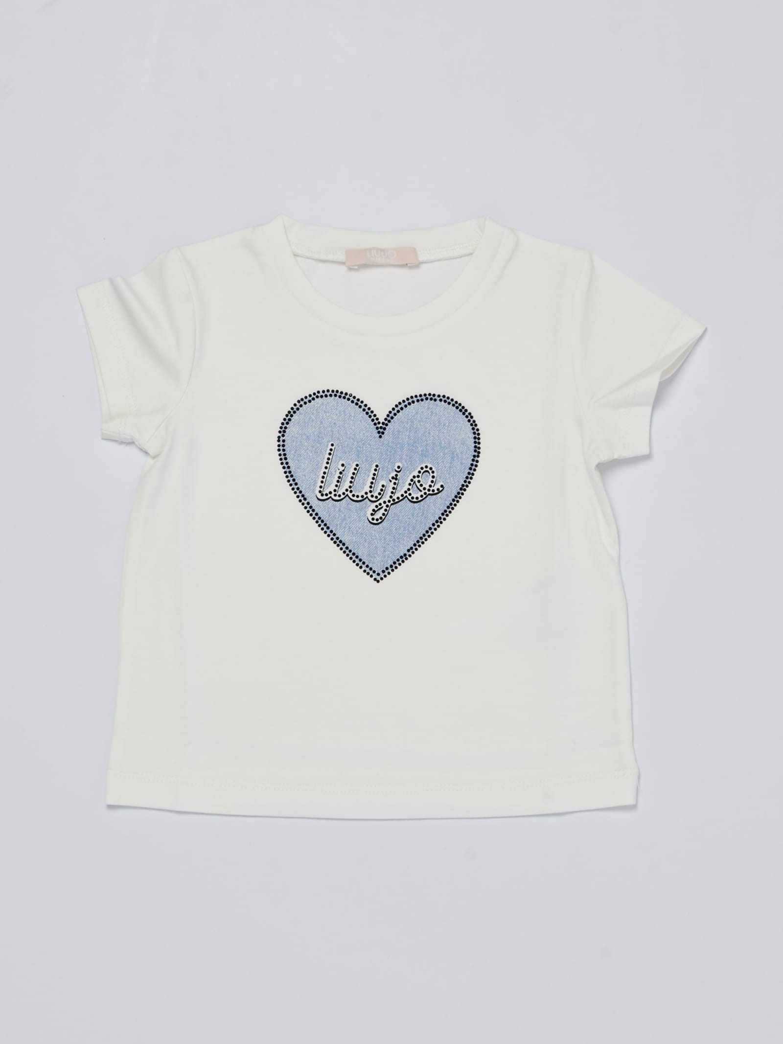 Shop Liu •jo T-shirt T-shirt In Bianco-blu