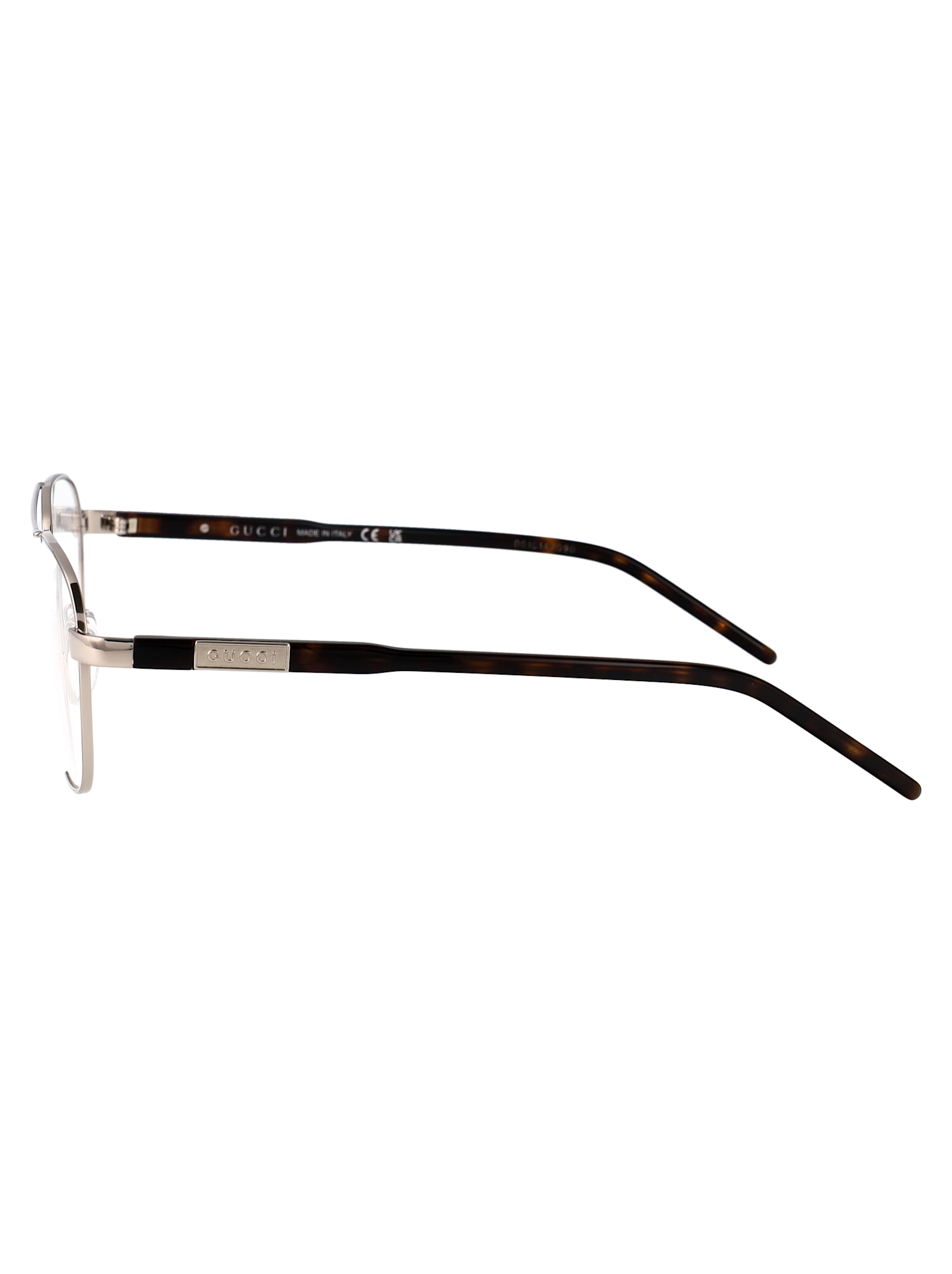 Gucci Gg1800o Glasses In Silver-havana-transparent