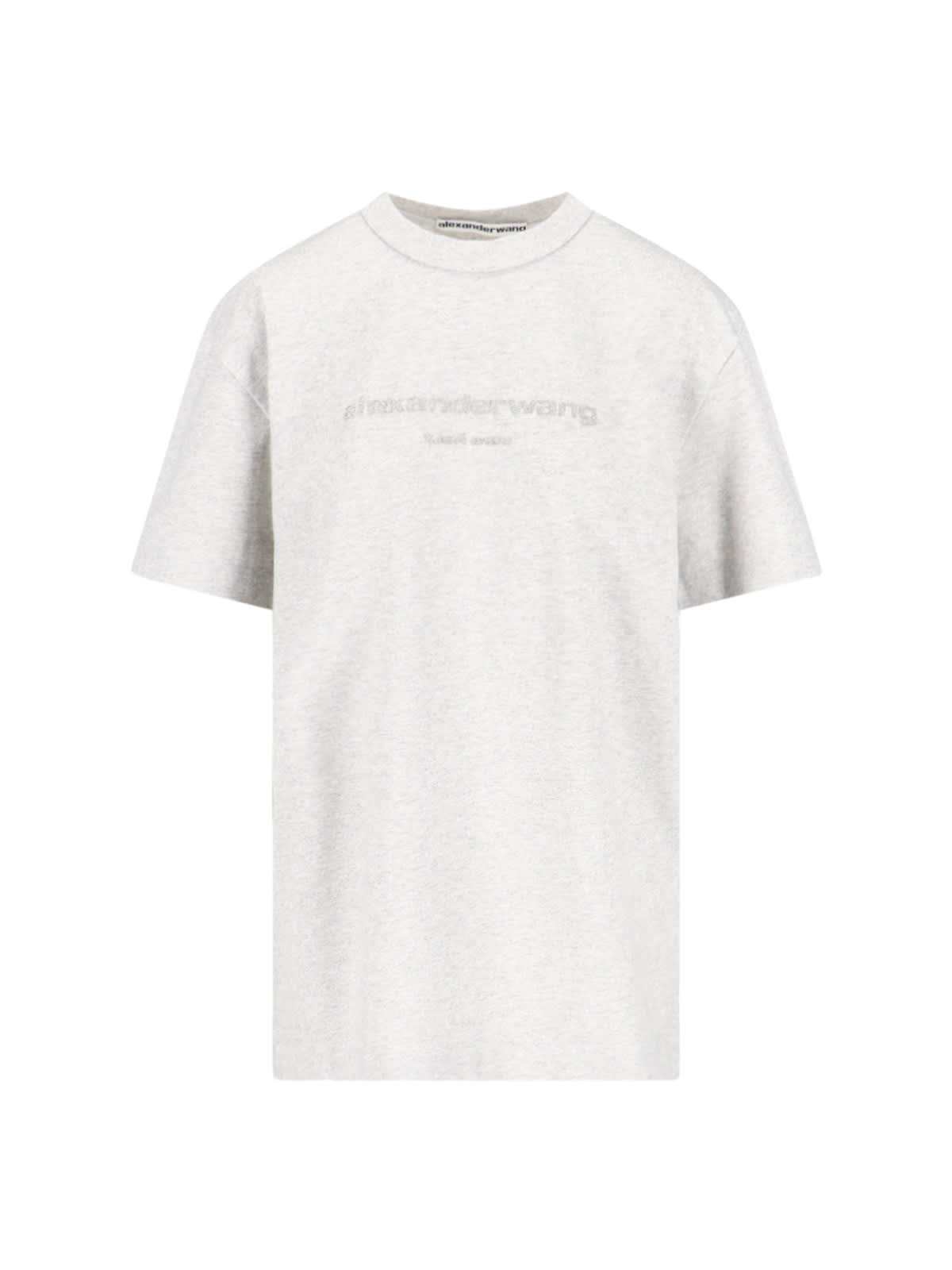 Alexander Wang Logo T-shirt In Lightheathergrey