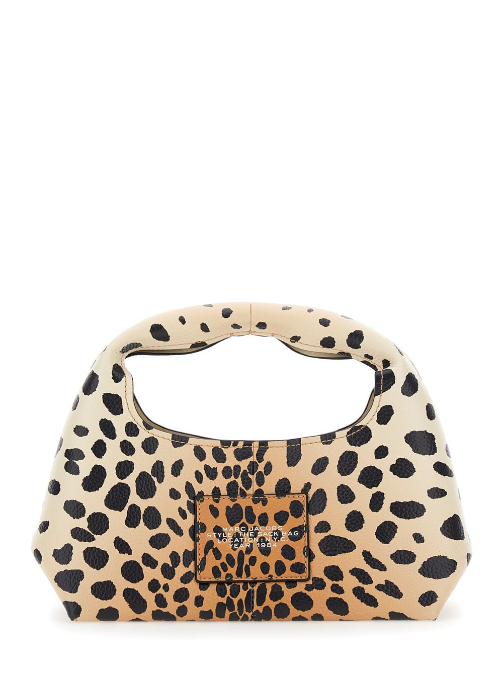 Marc Jacobs The Sack Mini Leopard-print Leather Top Handle Bag In Nude