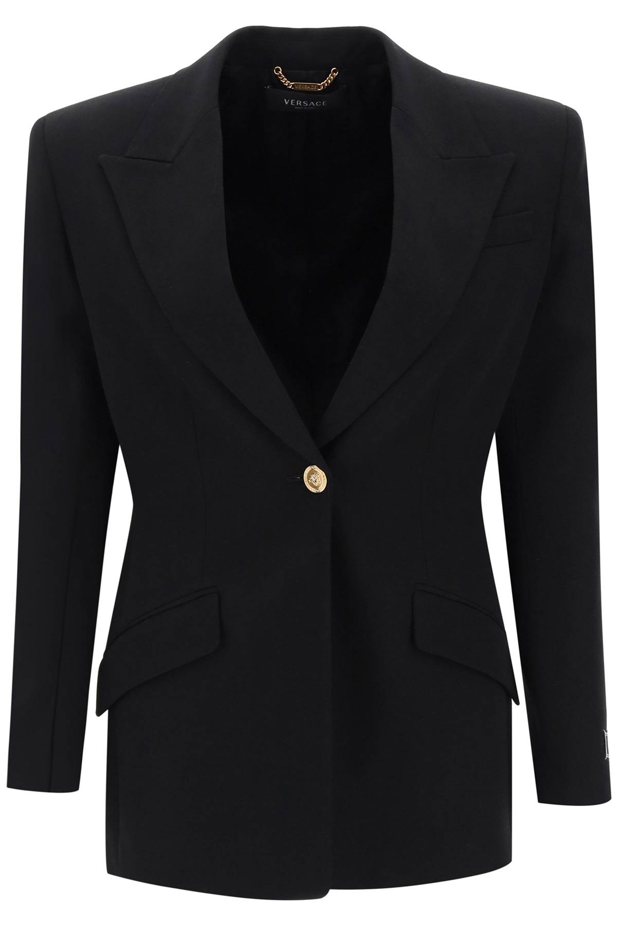 Shop Versace Single-breasted Medusa Jacket In Black (black)