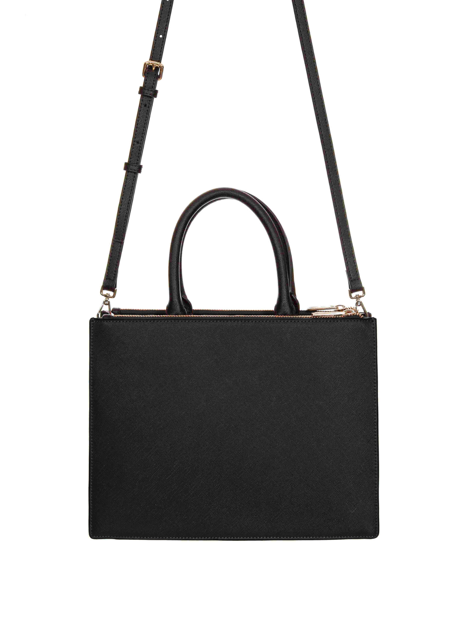 Just Cavalli Logo-lettering Faux-leather Tote Bag In Black