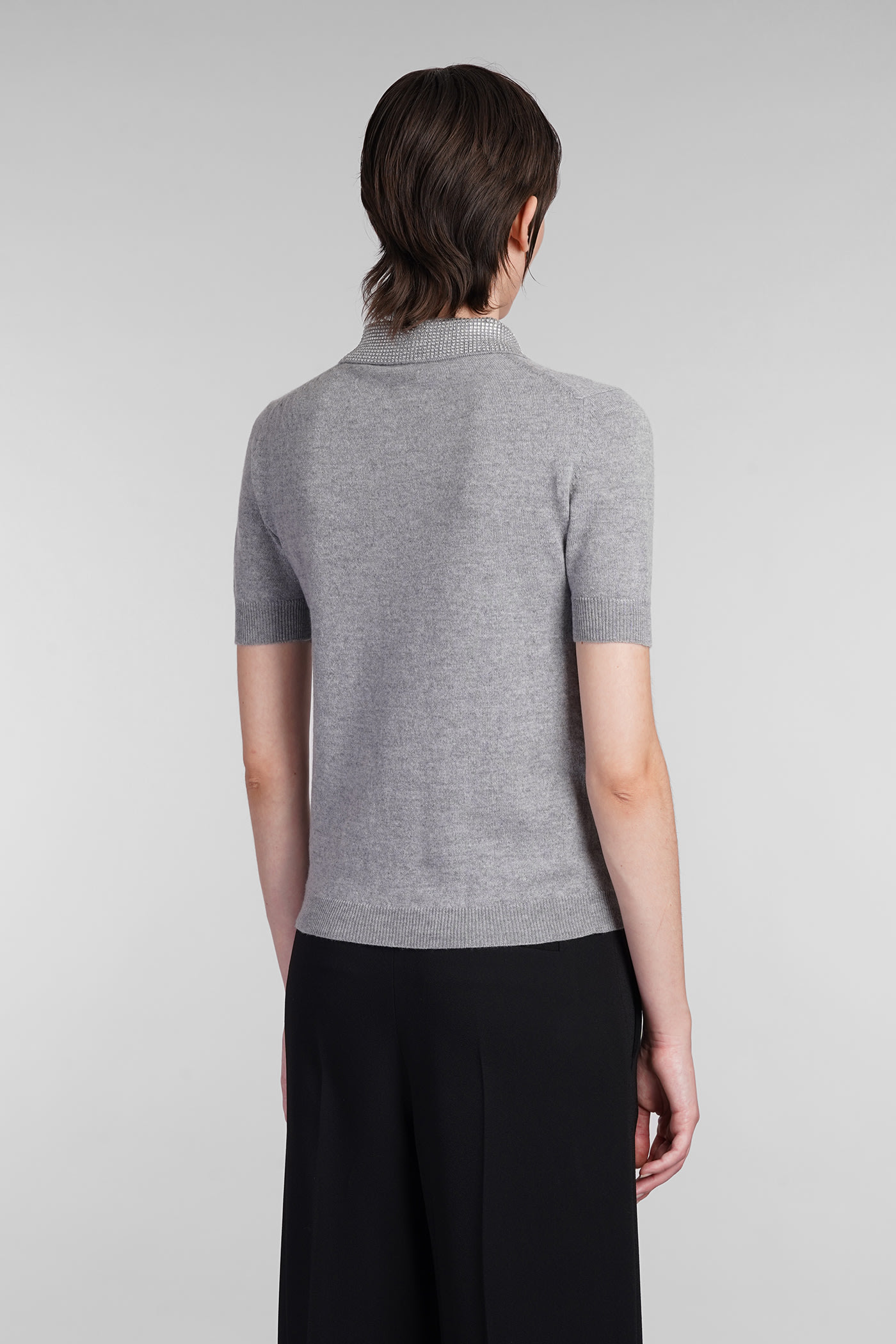 Shop Blumarine Polo In Grey Wool