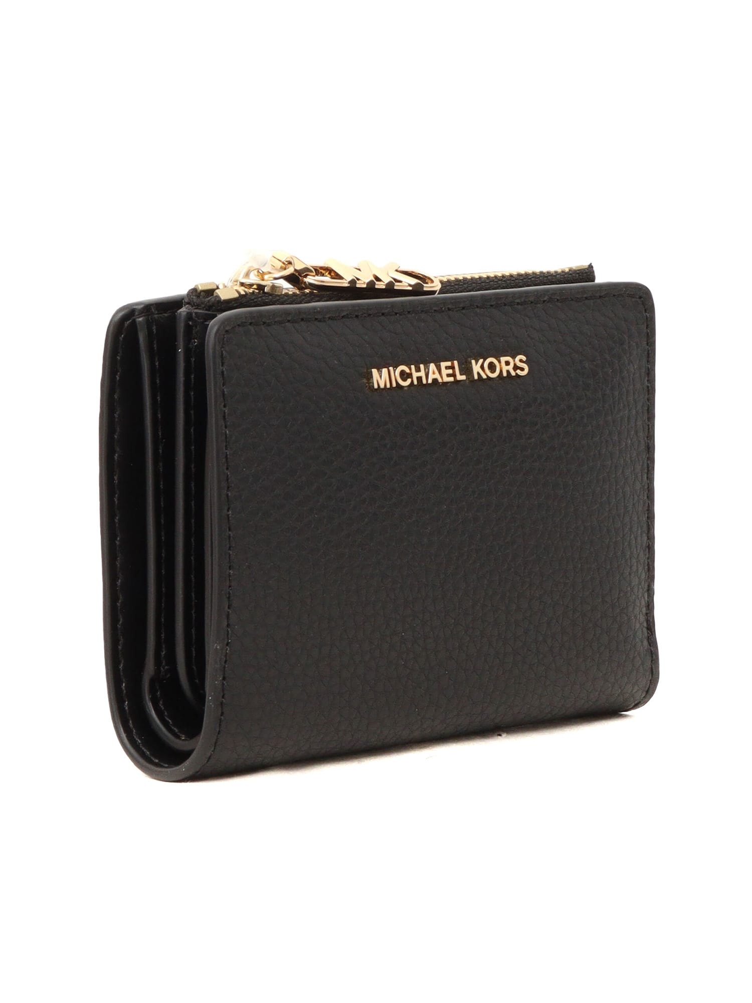 Shop Michael Kors Md Snap Coin Billfold In Black