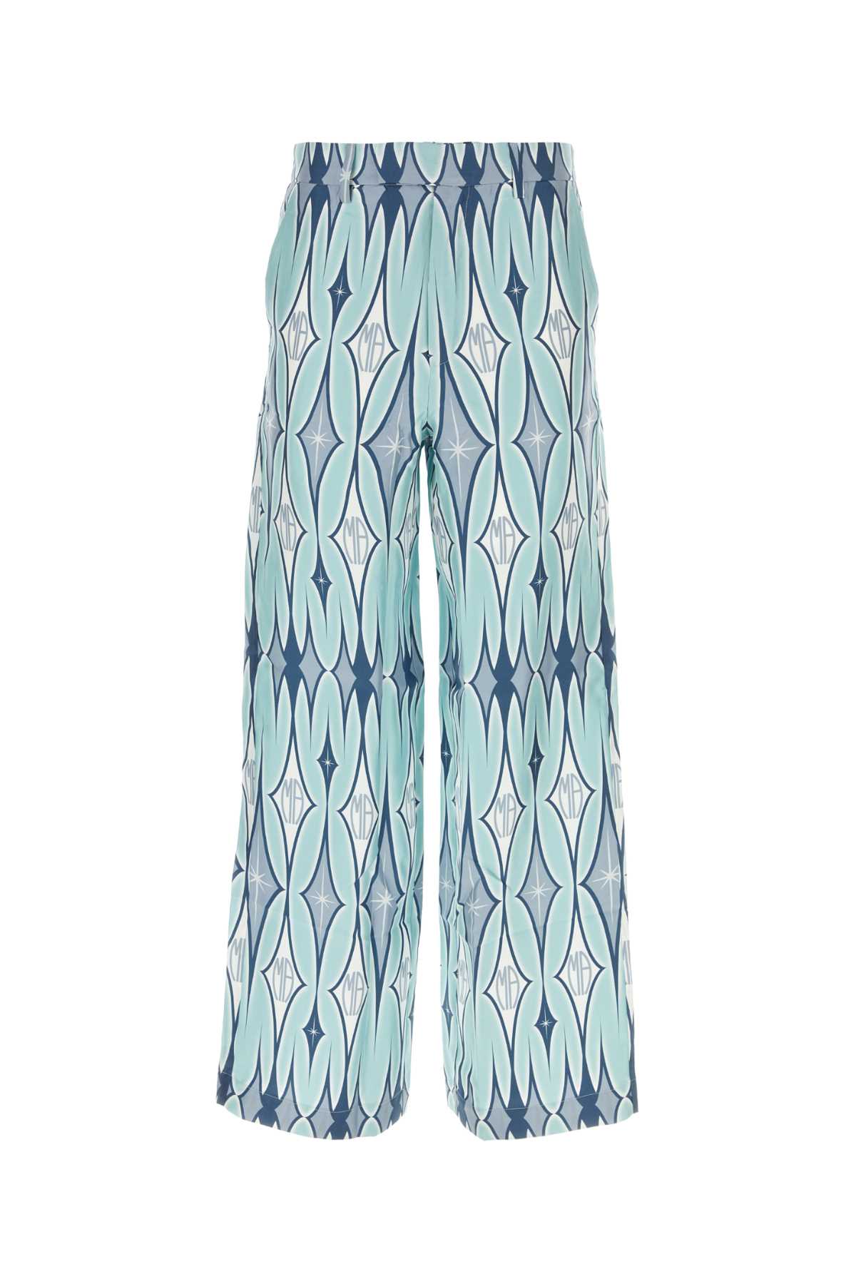 Embroidered Silk Wide-leg Pant