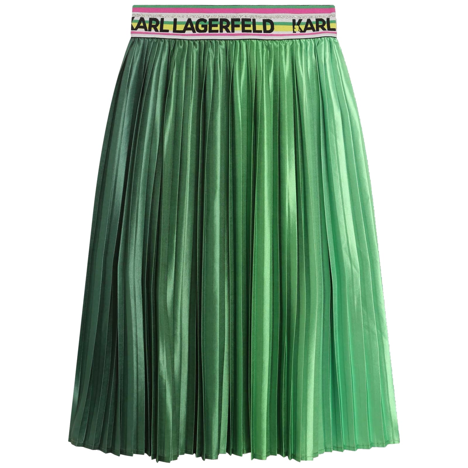 KARL LAGERFELD PLEATED SKIRT WITH LOGO BAND