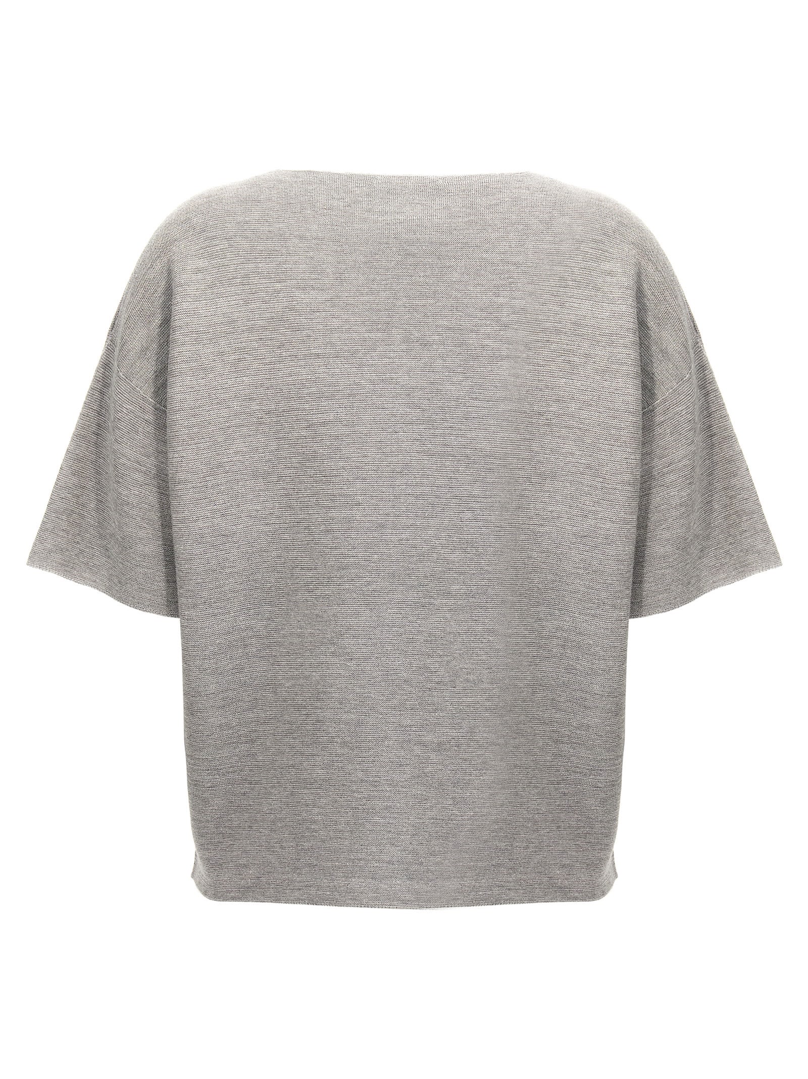 Fabiana Filippi Shiny Cotton Sweater Sweaters And Cardigans Gray In Gray