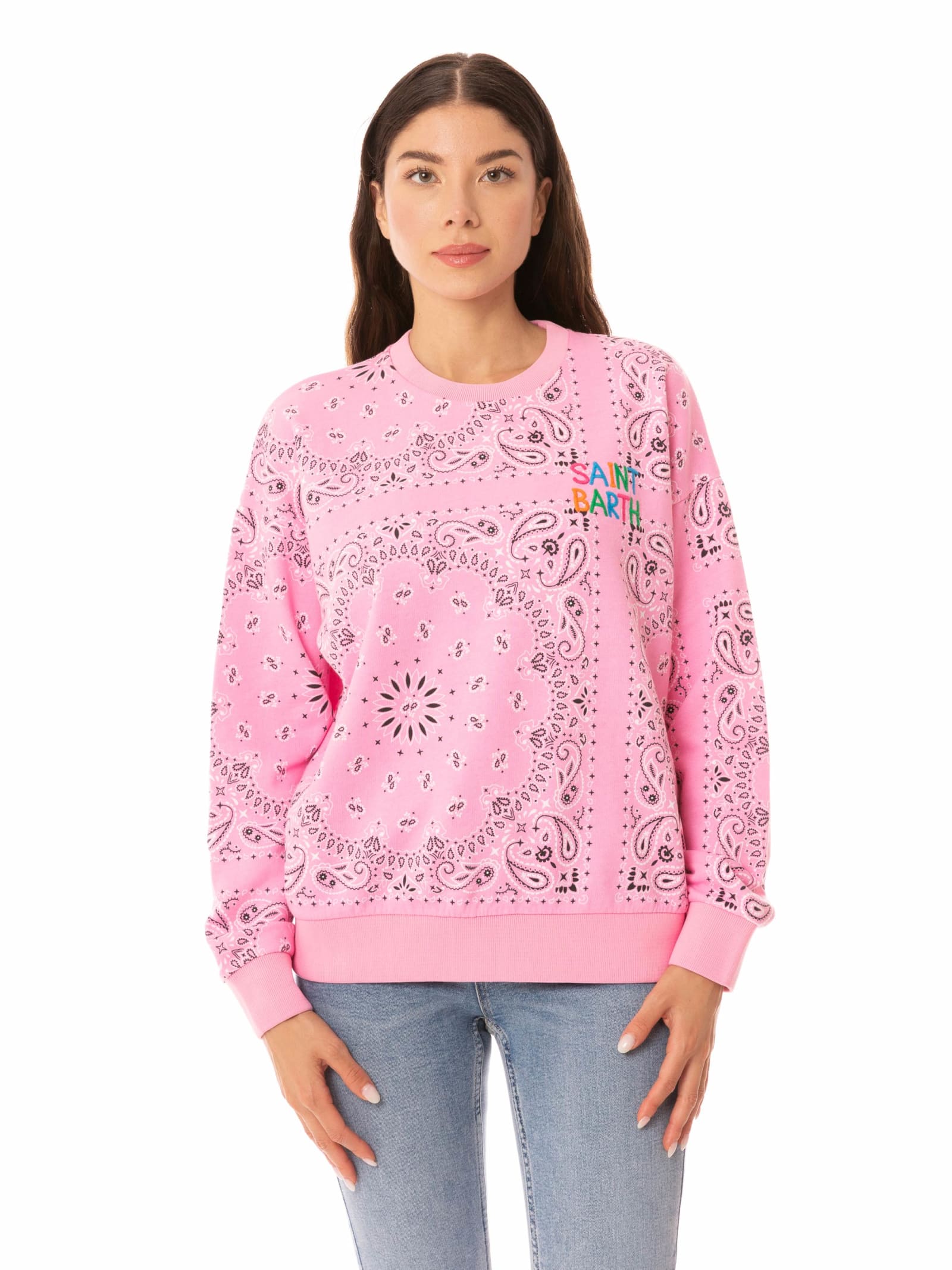 Woman Sweatshirt With Bandanna Print