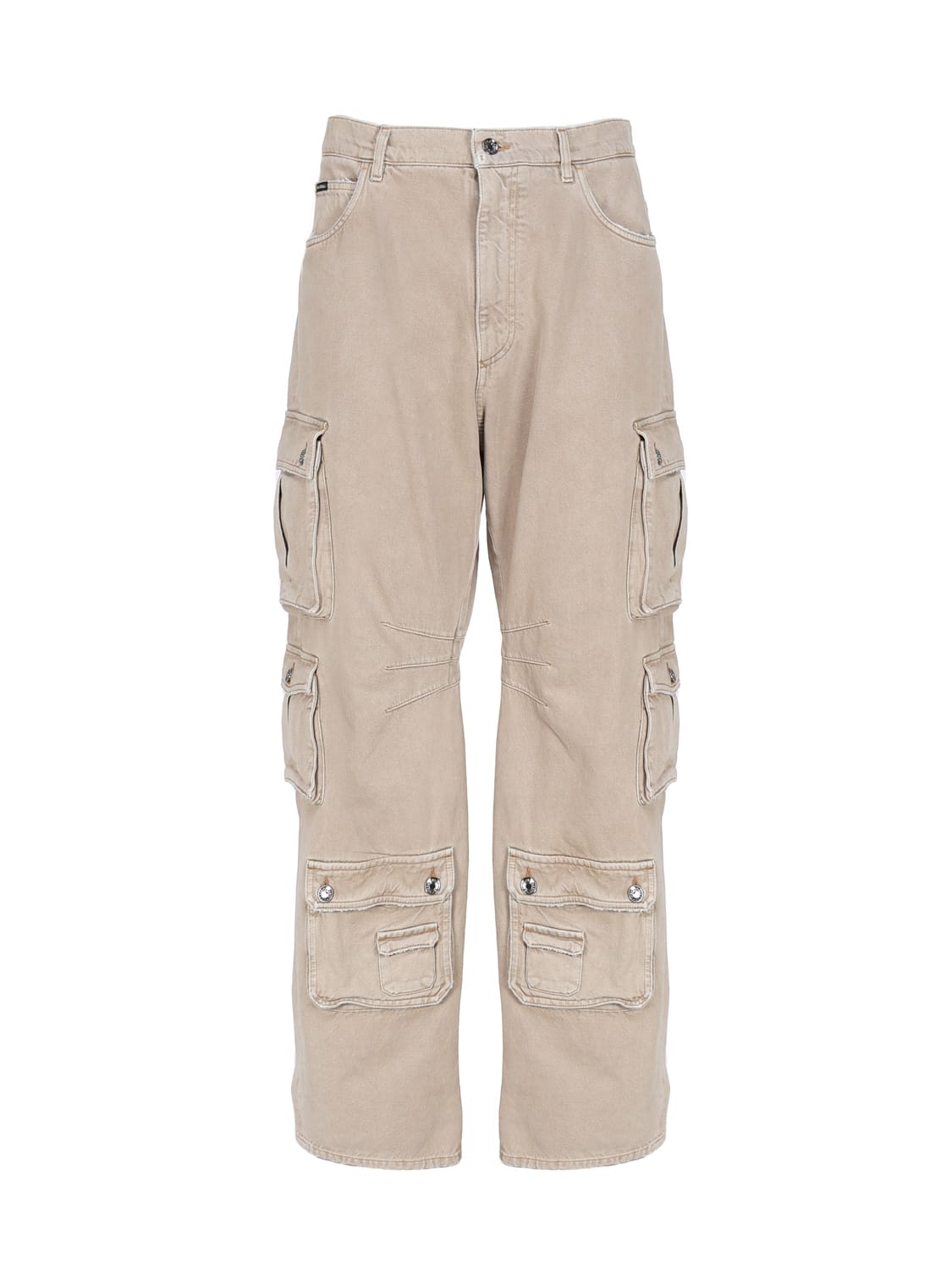 Dolce & Gabbana Multi-pocket Cargo Jeans In Stretch Denim In Neutral