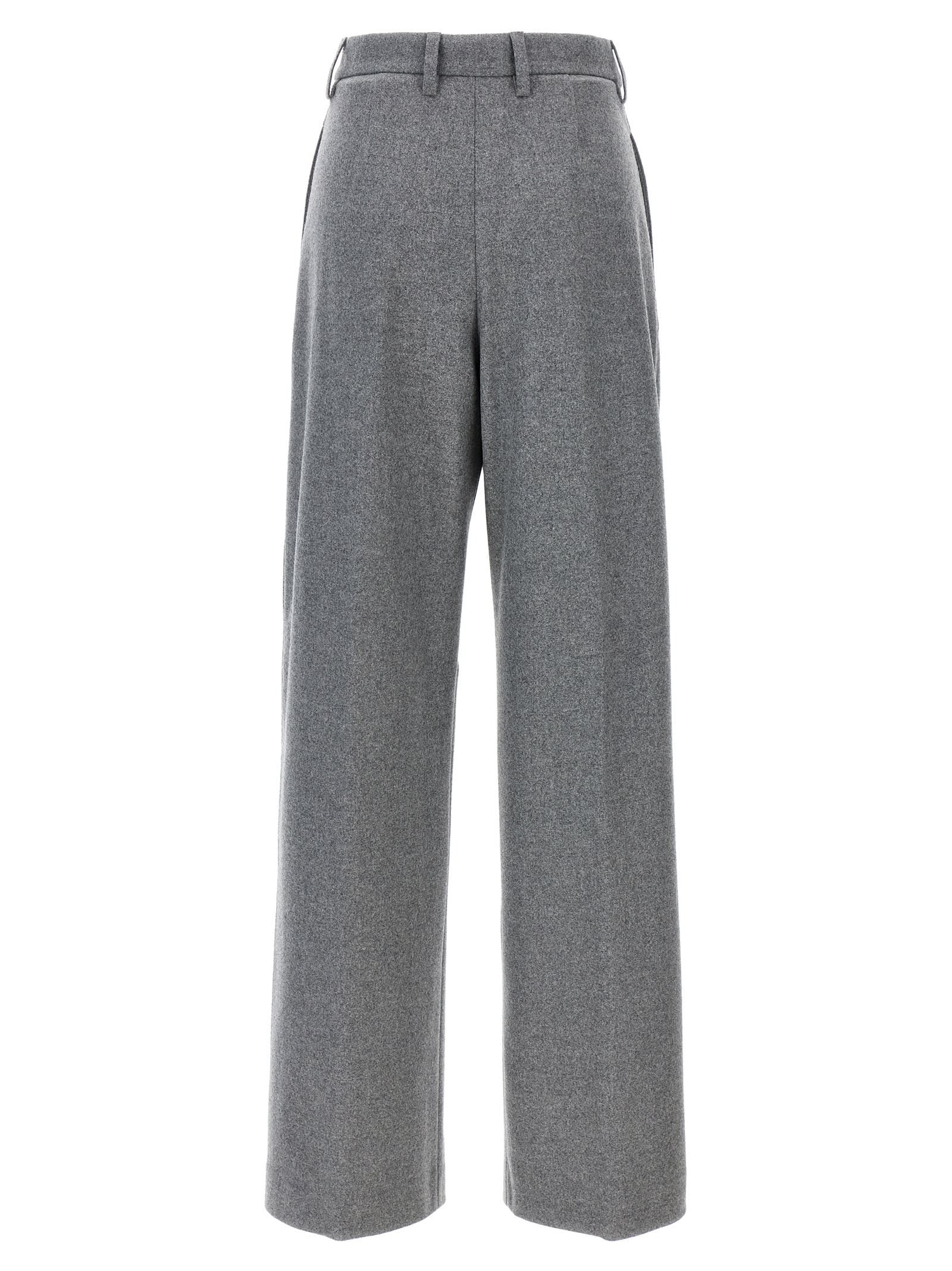 Shop Fabiana Filippi Flannel Pants In Gray