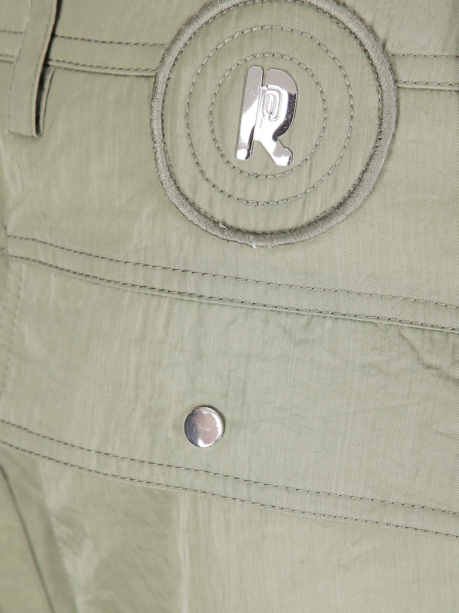 Rabanne Relaxed Wide-leg Cargo Pants With High Waist And Practical Pockets In Green