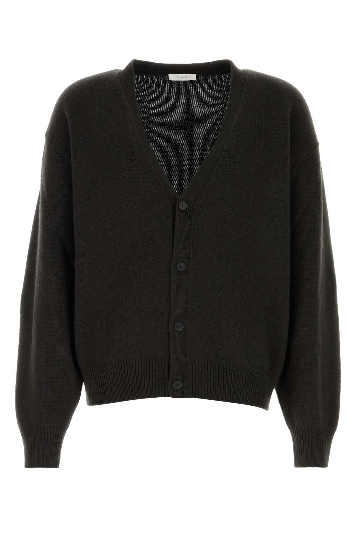 The Row Cashmere V-neck Sweater Long Sleeves In Black