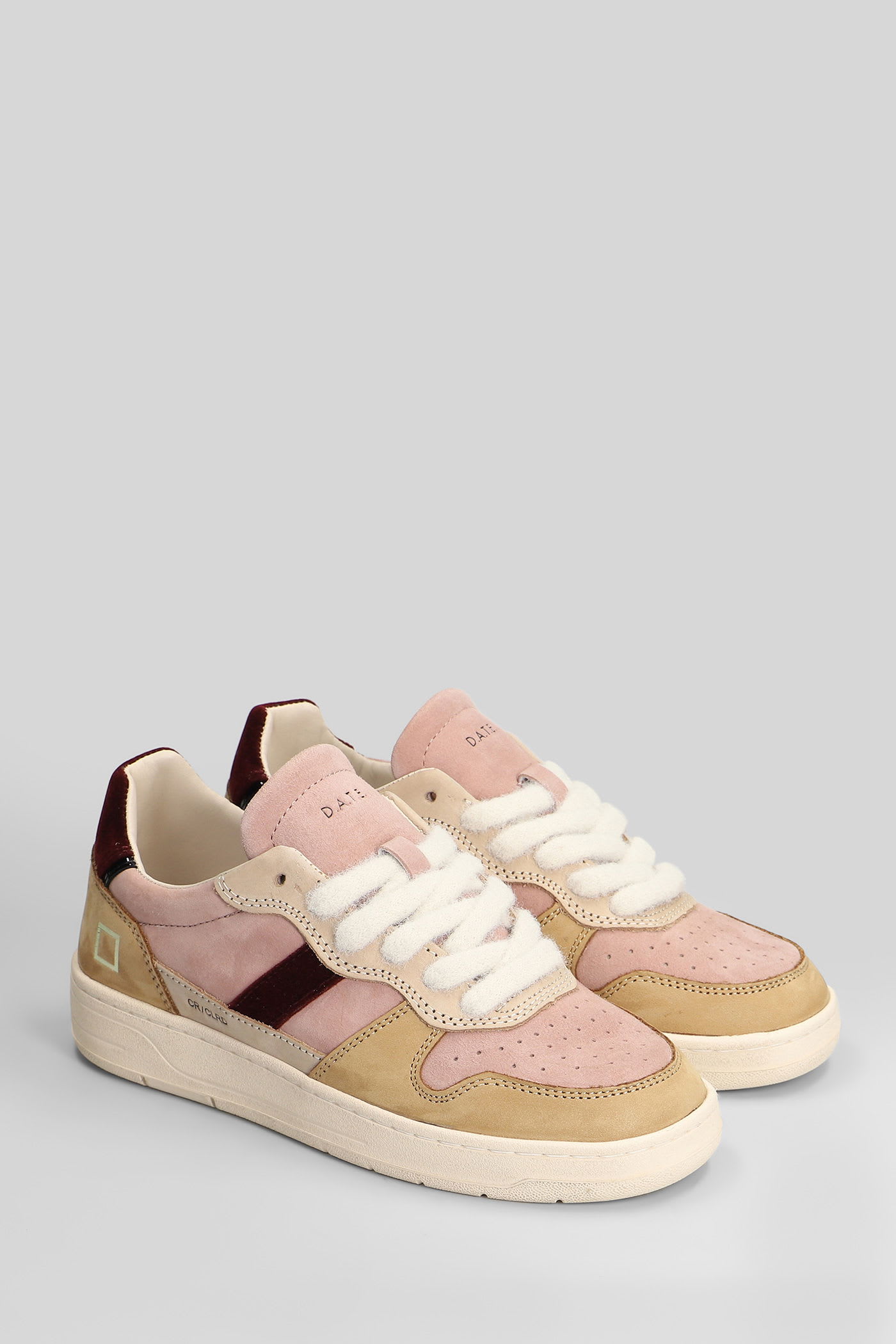 Date Court 2.0 Sneakers In Taupe Suede And Fabric In Multi