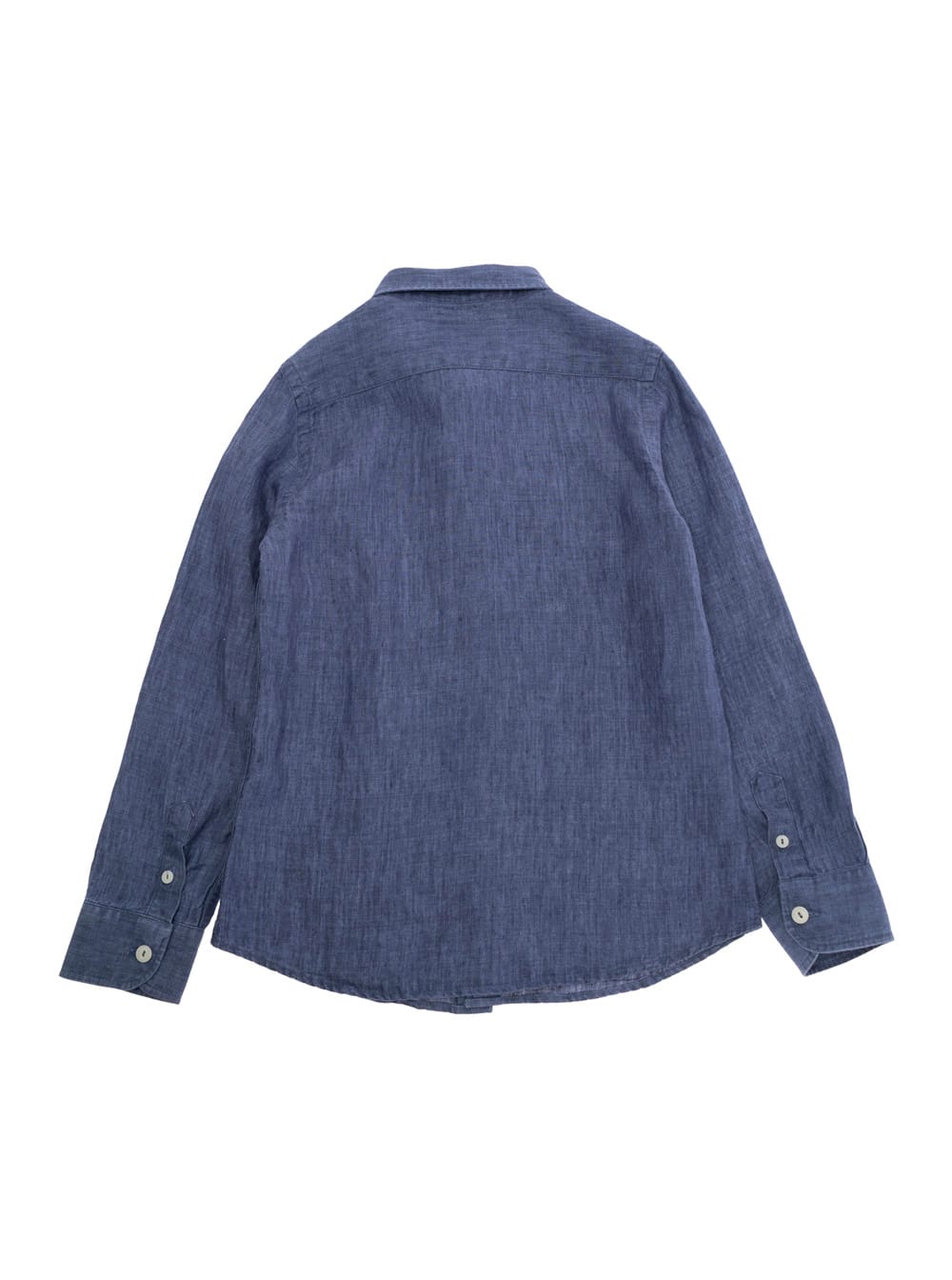 Mc2 Saint Barth Agnes Blue Shirt With Classic Collar And Logo Lettering Embroidery On The Front In Linen Woman In Blue