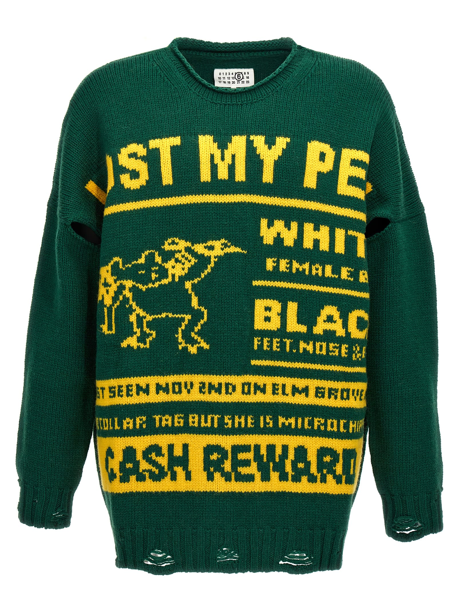 Shop Mm6 Maison Margiela Lost My Pet Sweater In Green