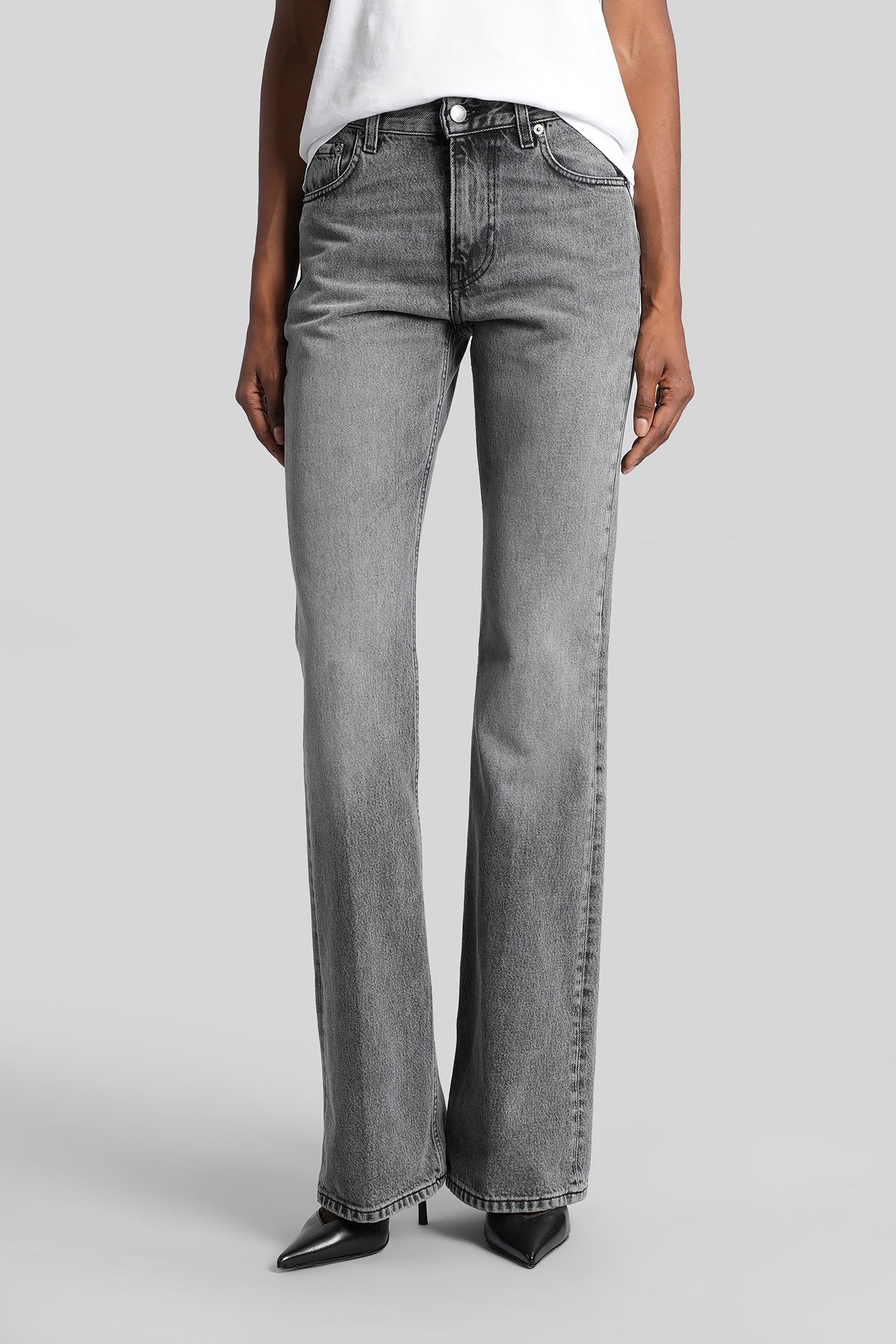 Haikure Flora Flanel Jeans In Grey Denim In Gray
