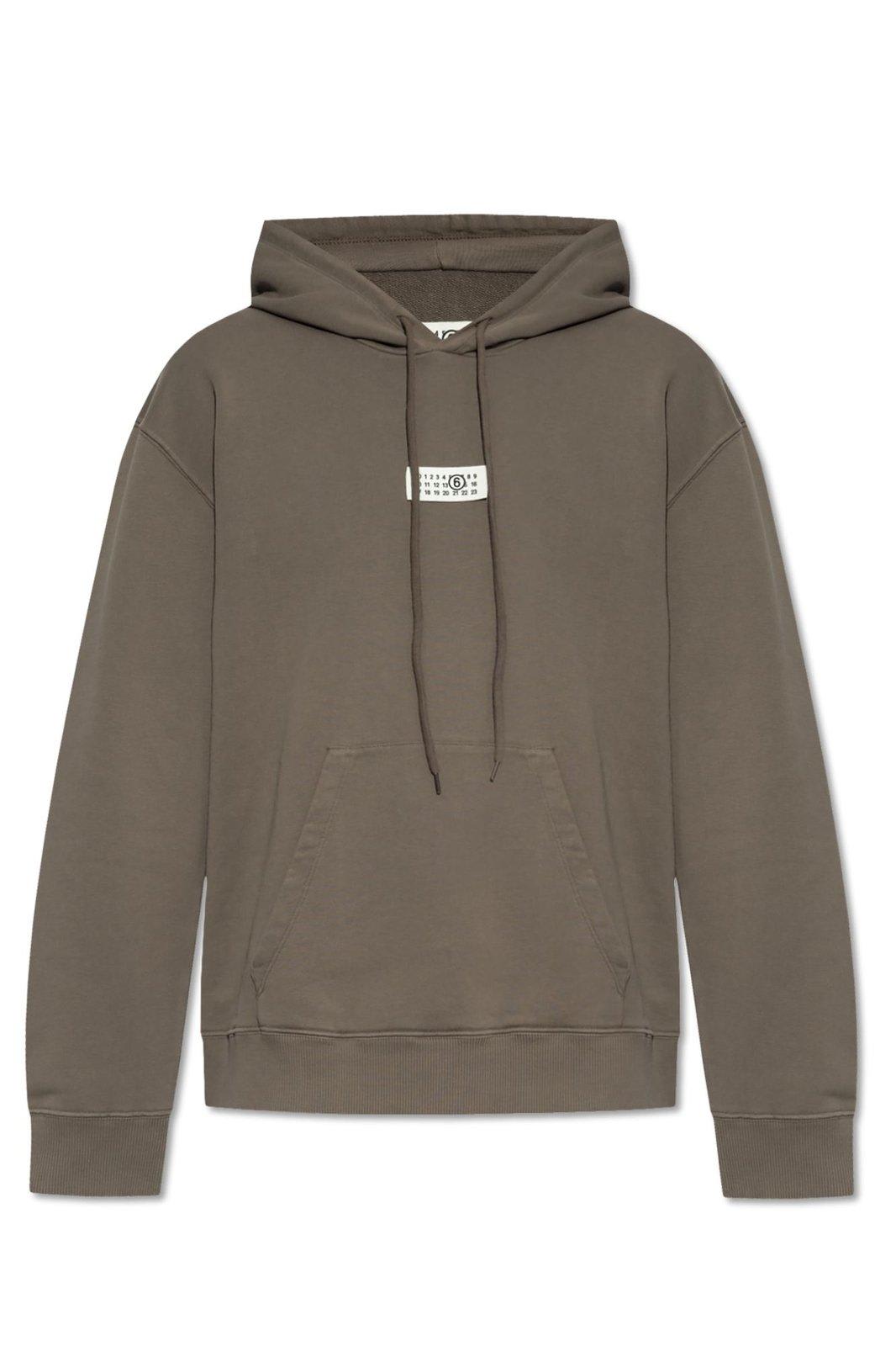 MM6 MAISON MARGIELA NUMBERS-MOTIF DRAWSTRING HOODIE