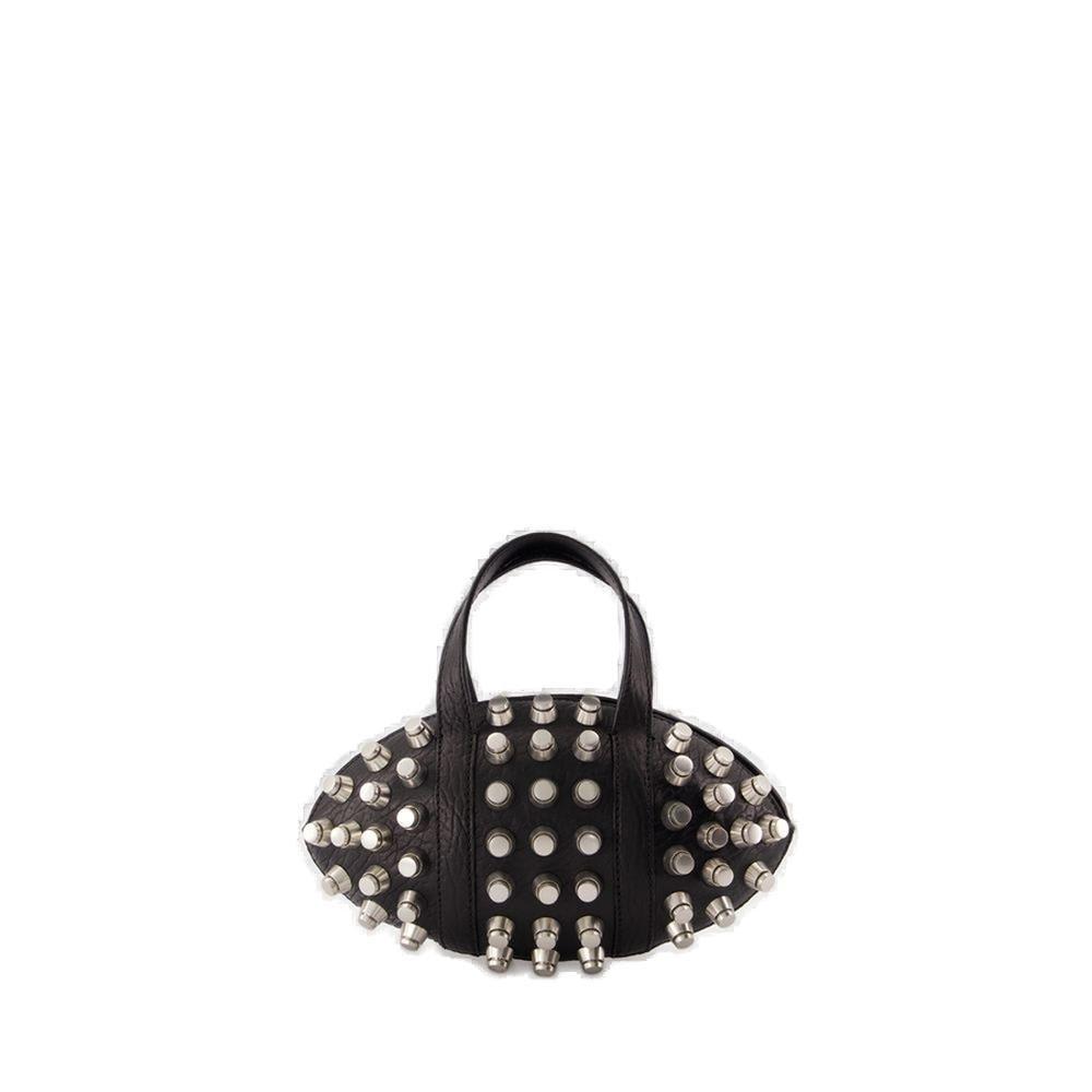 Shop Alexander Wang Kong Studded Top Handle Bag In Black