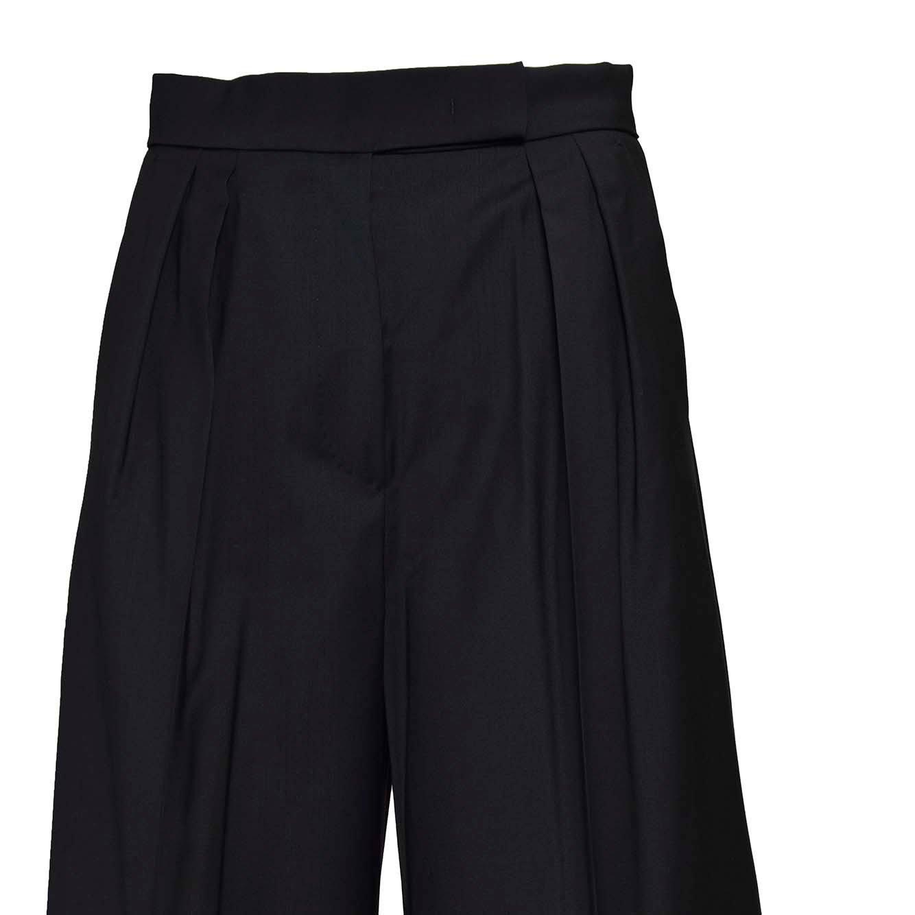 Shop Max Mara Mid-rise Wide Leg Trousers In Nero