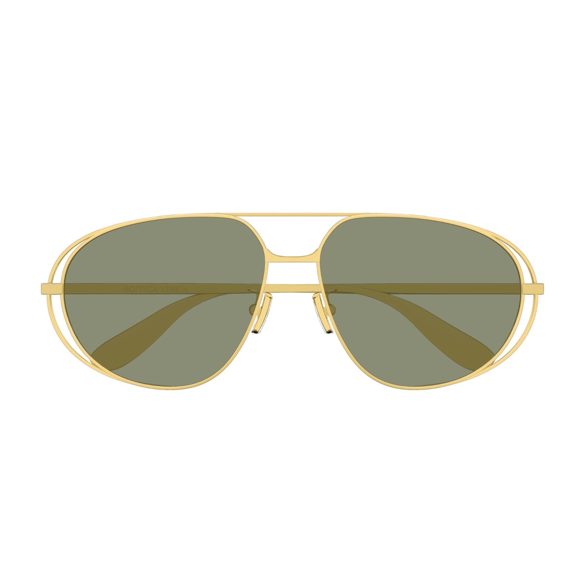 Bottega Veneta Bv1344s 001 Gold Green Sunglasses