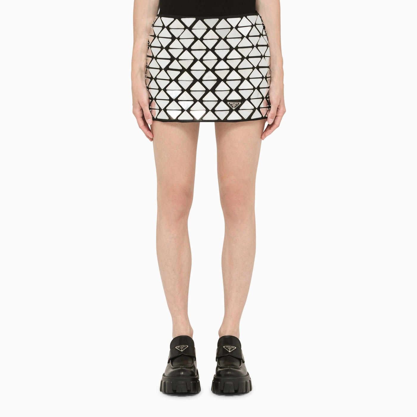 Prada Mini Skirt With Triangles