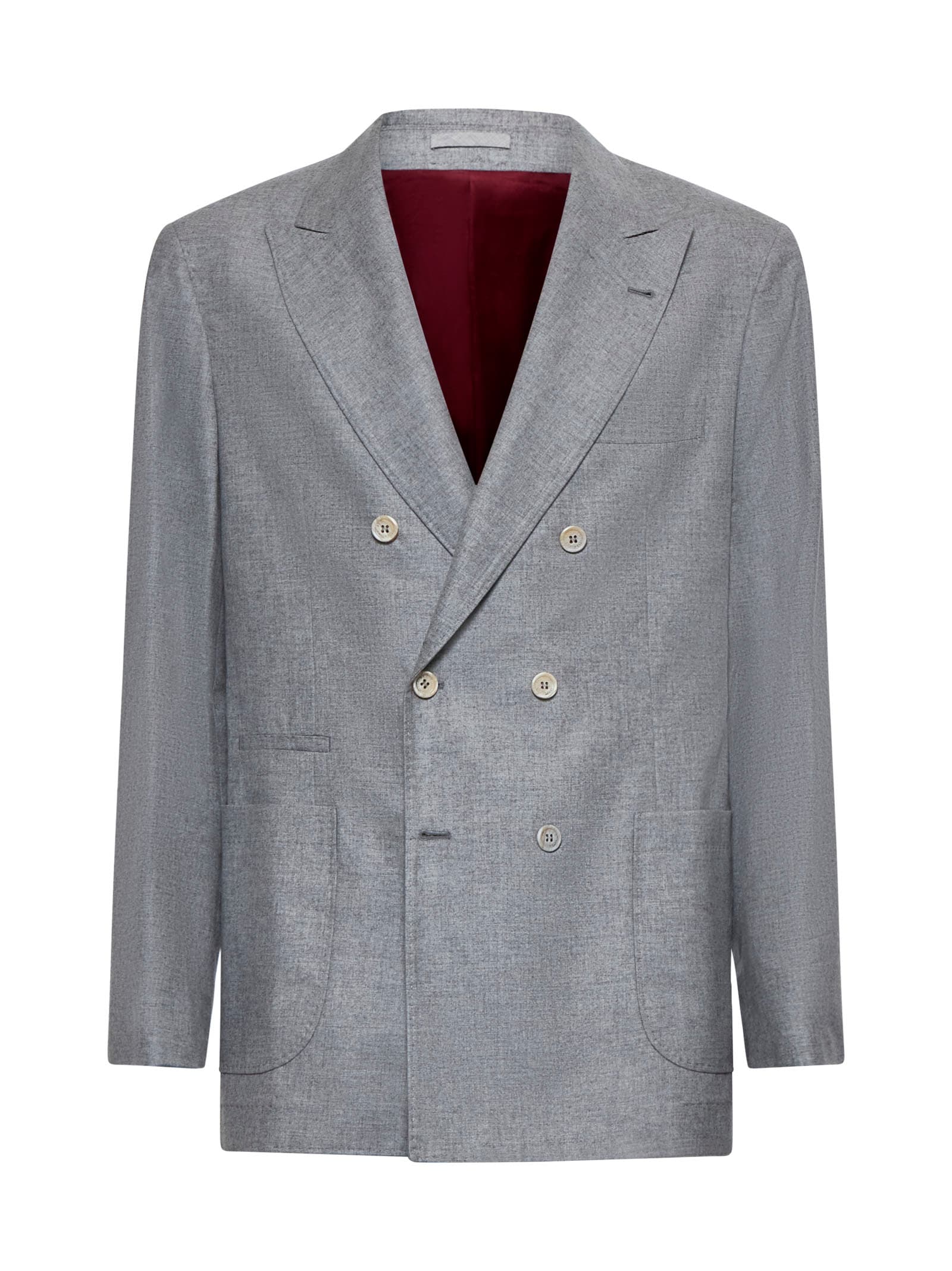 Shop Brunello Cucinelli Blazer In Grey