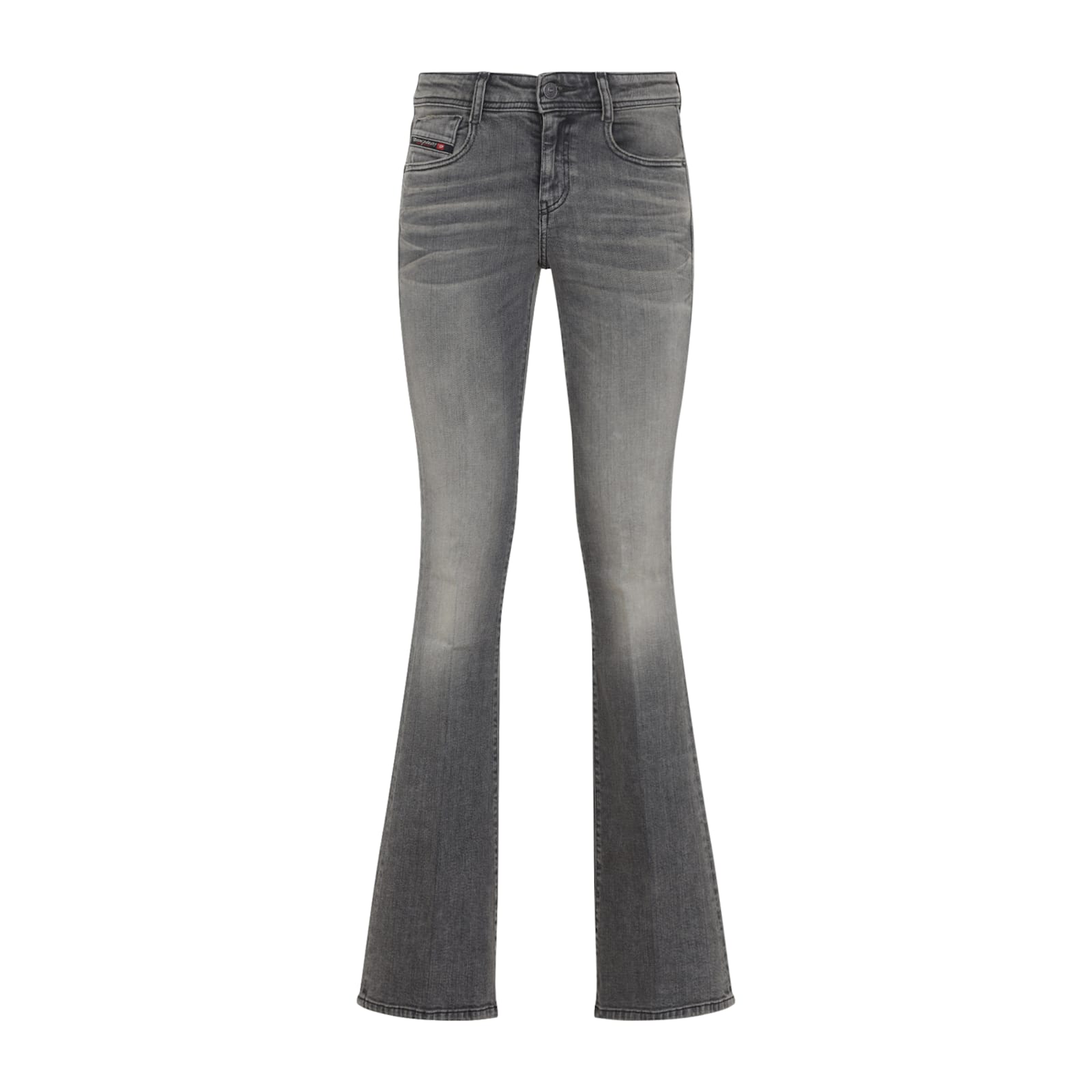 Diesel Five-pocket Design Flared Jeans In Gray