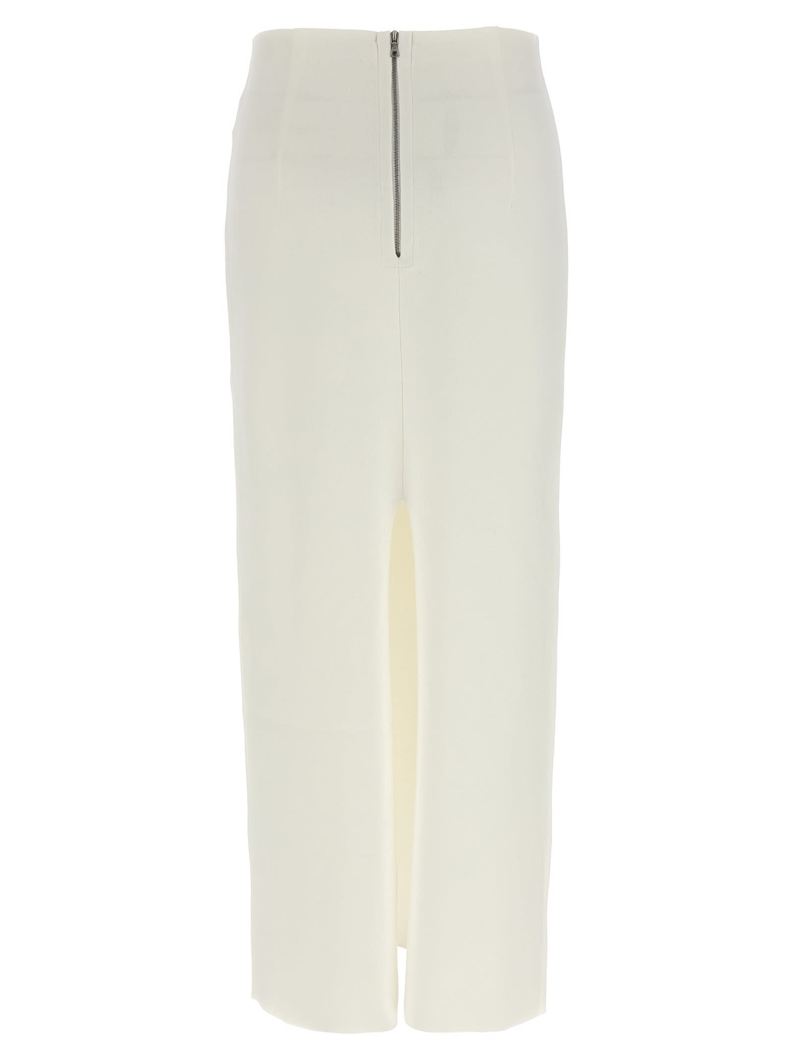 Auralee Reversible Knit Skirt High Waist In White