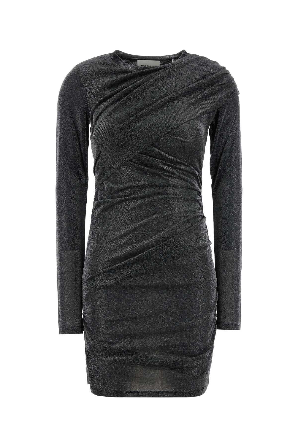 Isabel Marant Mini Dress With Long Sleeves And Ruched Detailing In Gray