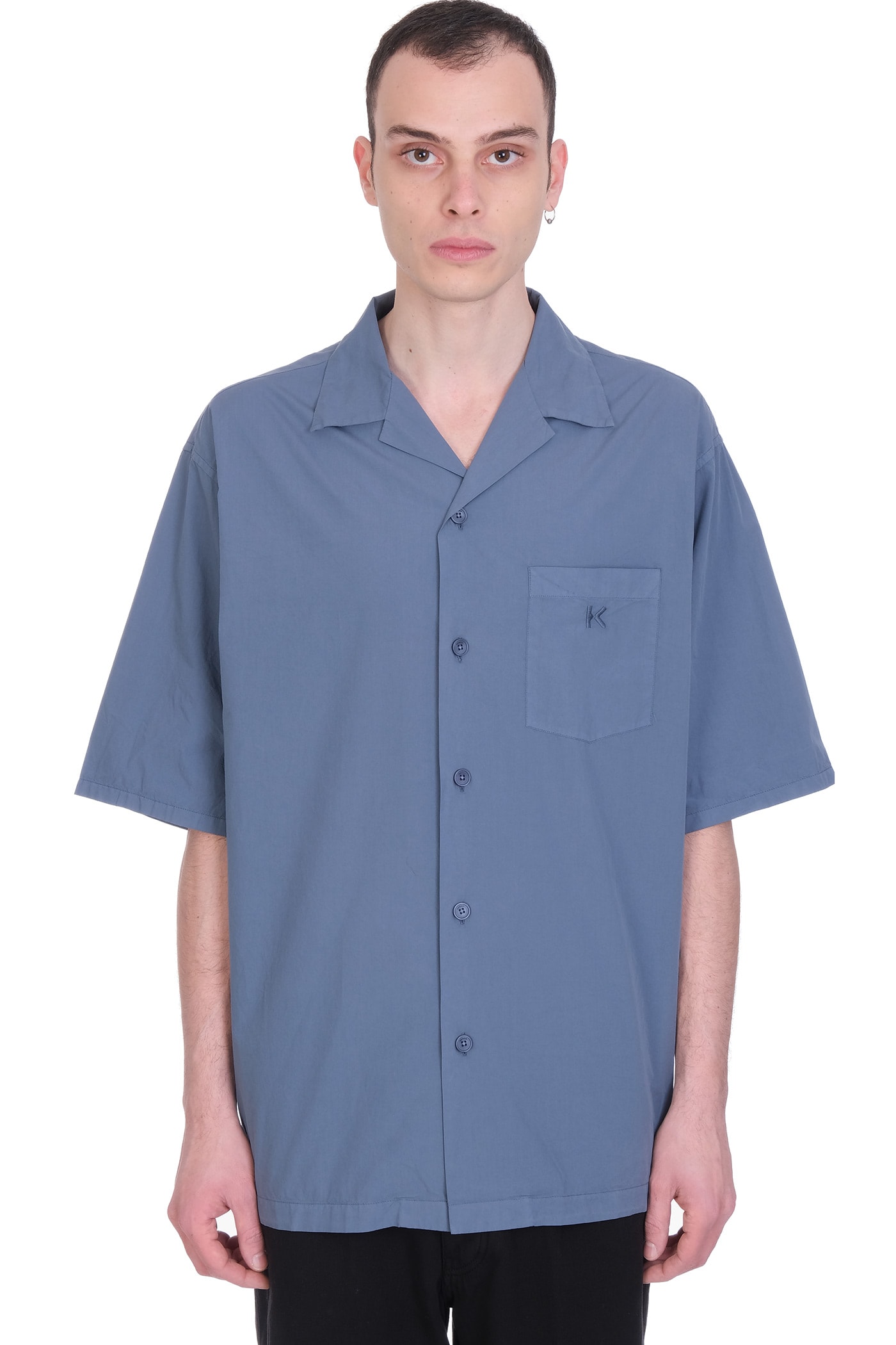 Kenzo Shirt In Petroleum Cotton