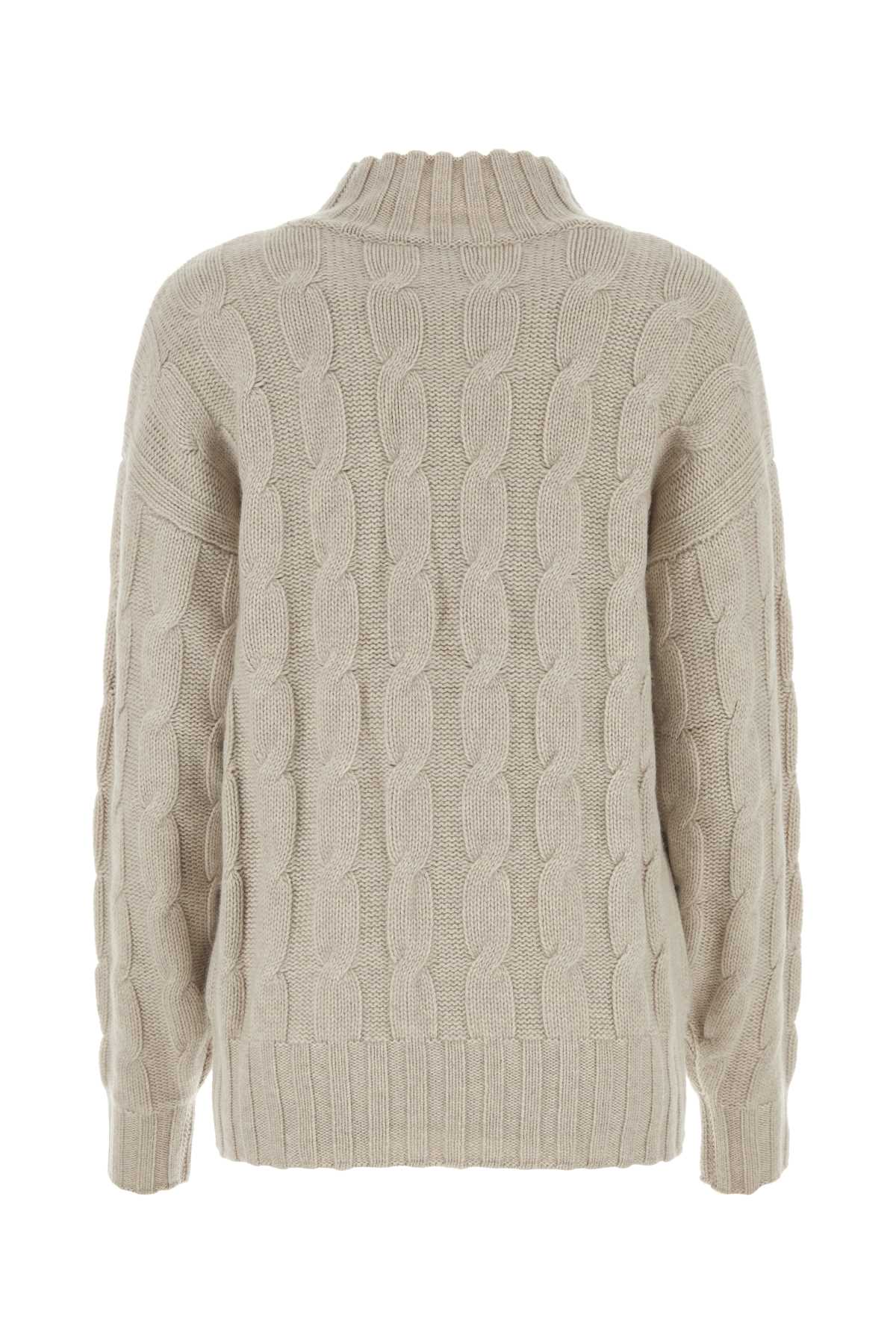 Shop Le Kasha Melange Sand Cashmere Sweater In Lightbeige