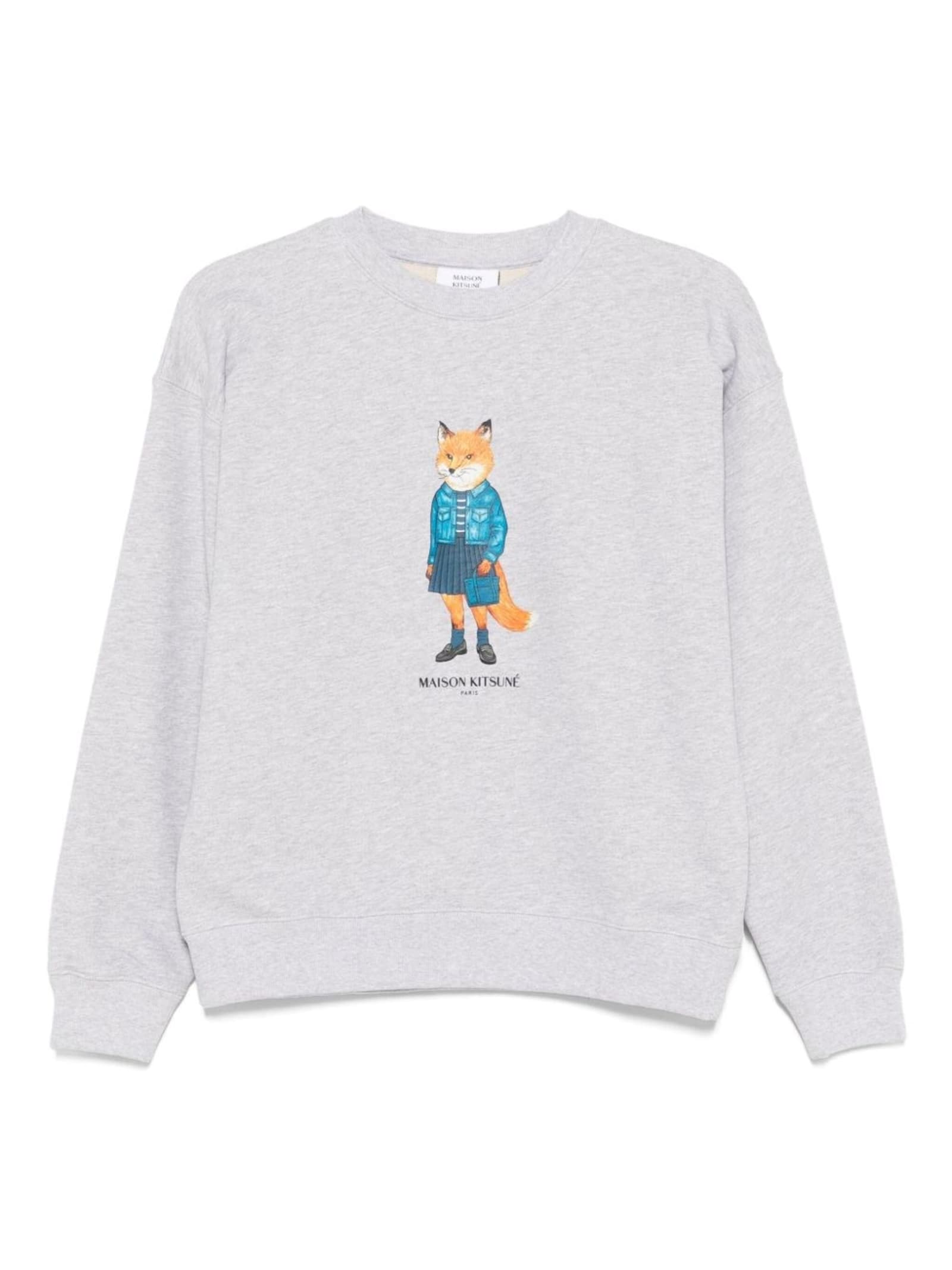 Maison Kitsuné Dressed Fox Comfort Sweatshirt Clothing In Gray