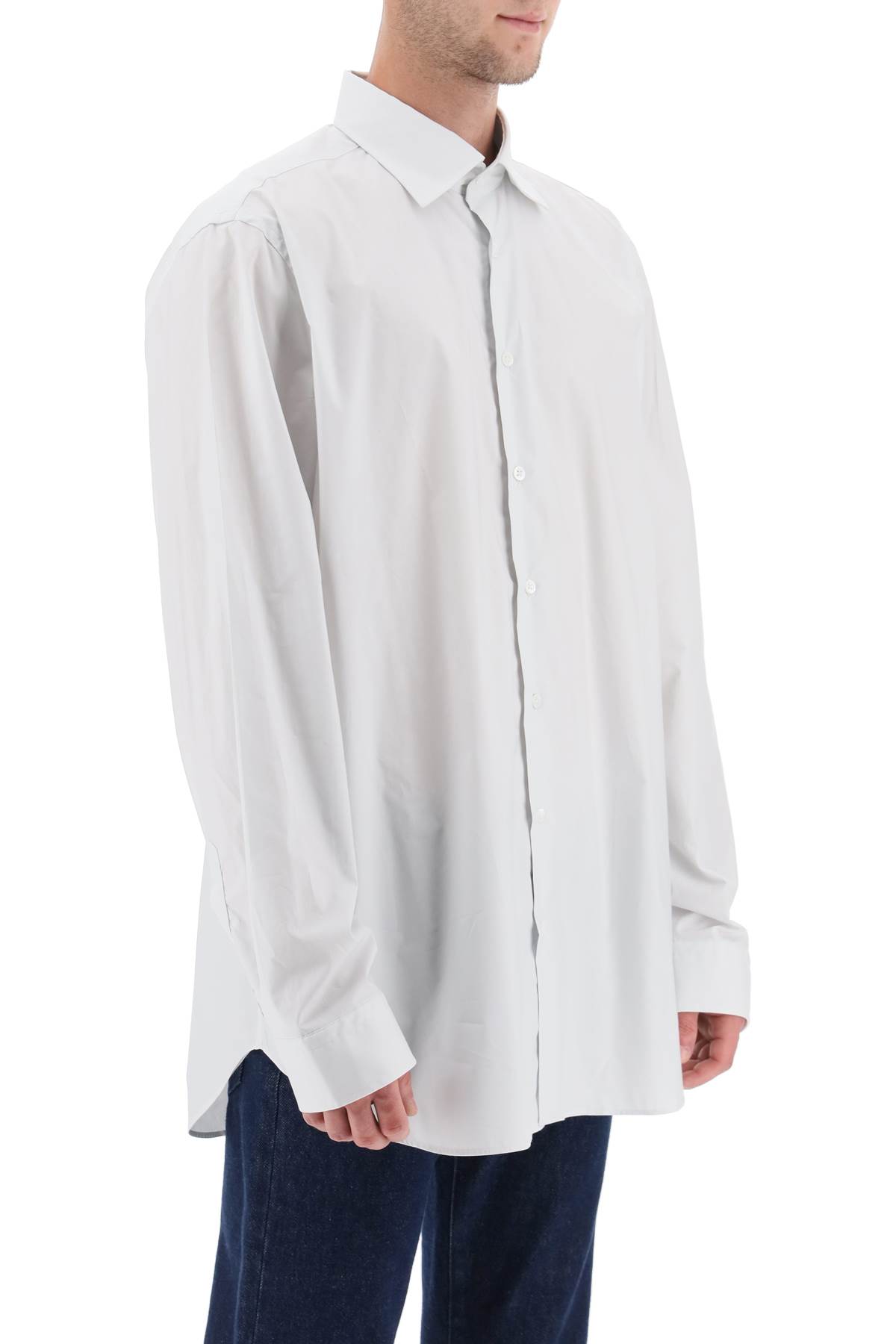 Shop Raf Simons Philippe Vandenberg Printed Shirt In Pearl (white)