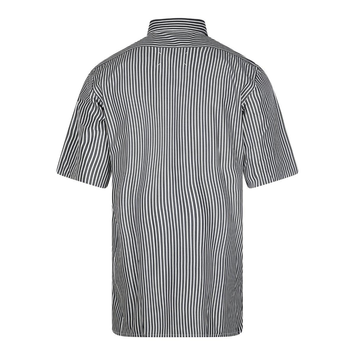 Shop Maison Margiela C-striped Short-sleeved Shirt In White/black